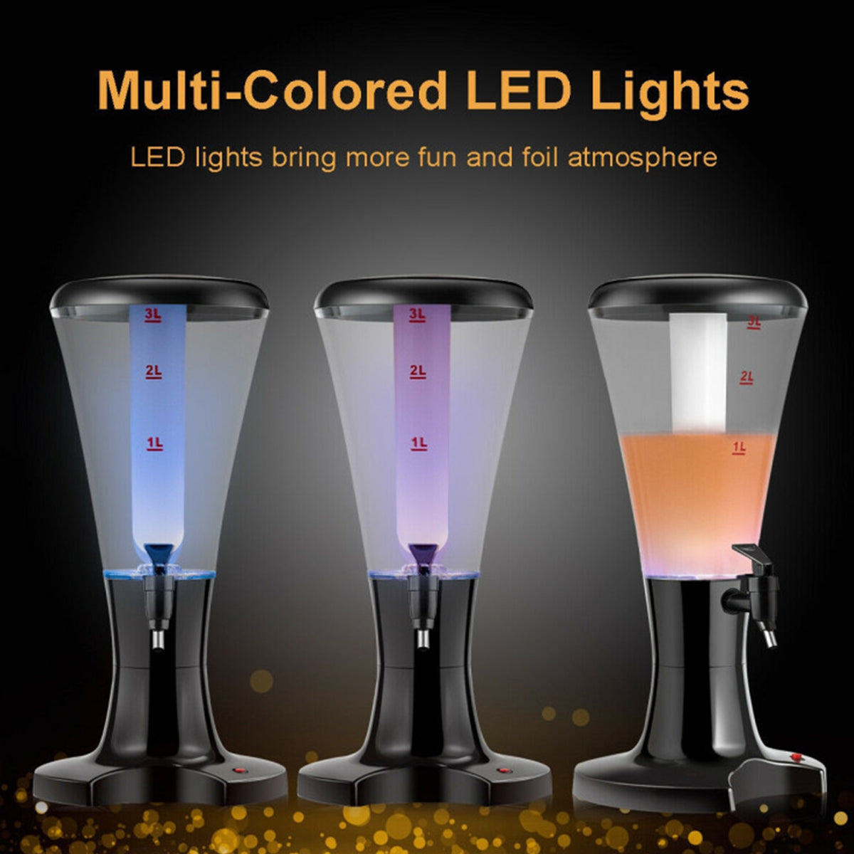 Draft Beer Tower Dispenser with LED Lights (Set of 2) - image 6