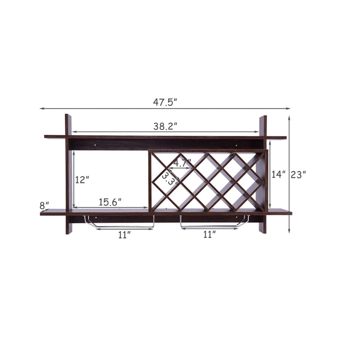 Wall Mount Wine Rack Organizer with Glass Holder - image 5