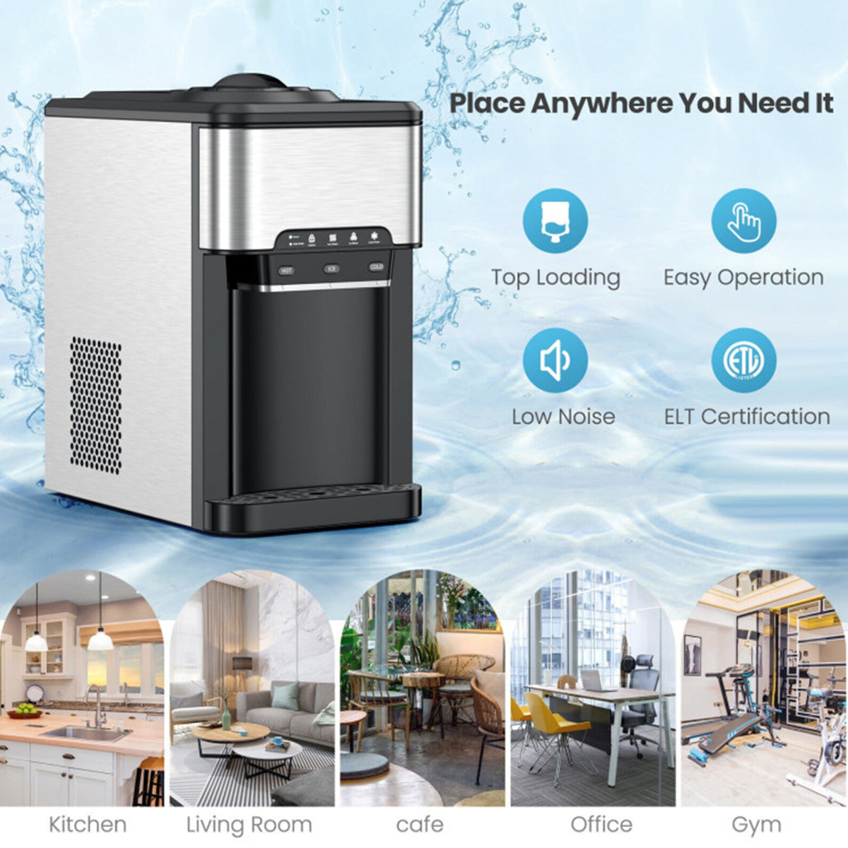3-in-1 Water Cooler with Built-In Ice Maker - image 7