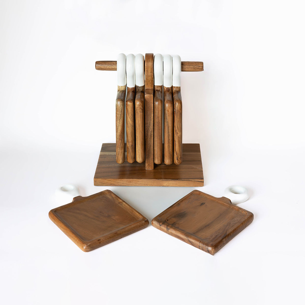 9-Piece Acacia Wood Charcuterie Board Set - image 3