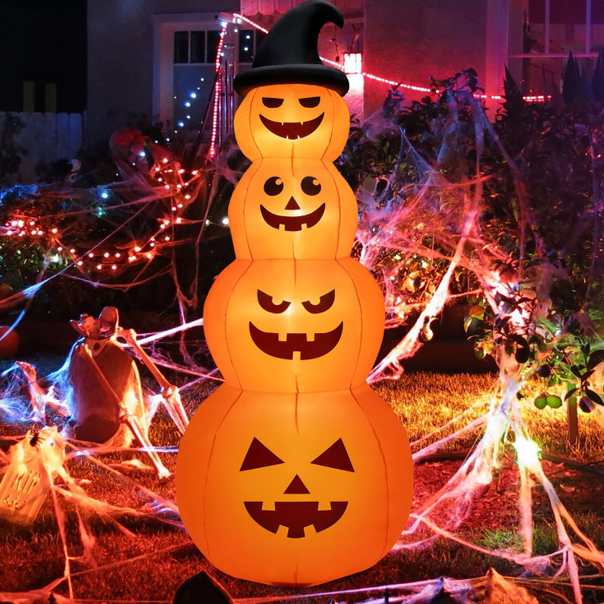 8' Inflatable Halloween Pumpkin Stack