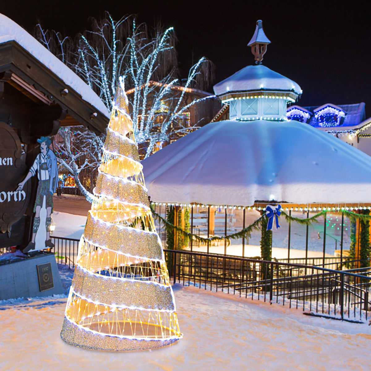 5' Pre-lit Christmas Cone Tree - image 6