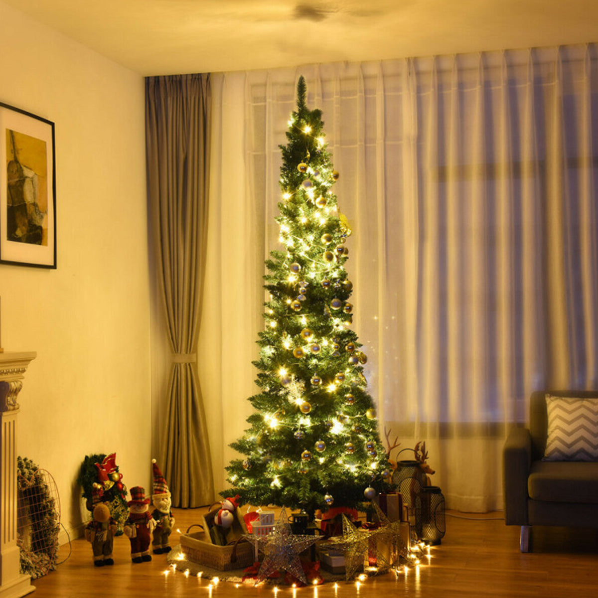 7' Artificial Pencil Christmas Tree - image 10