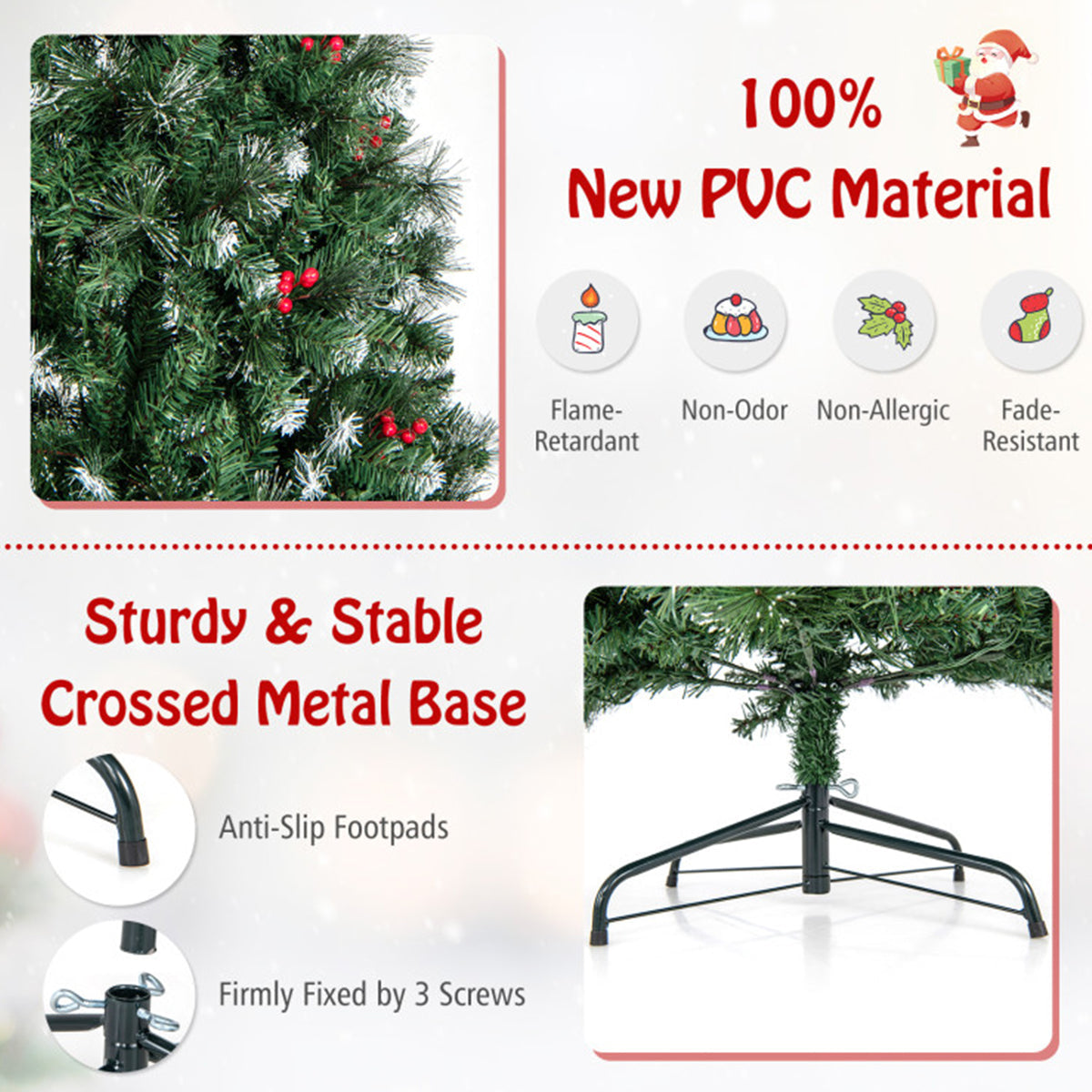 Pre-Lit Artificial Hinged Pencil Christmas Tree - image 3