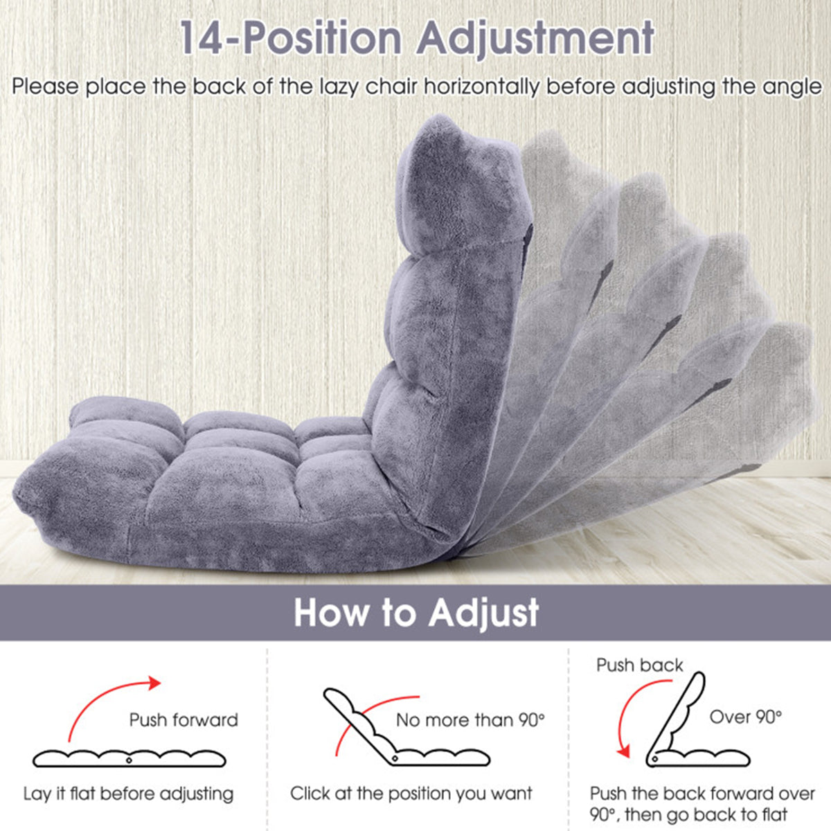 14-Position Adjustable Cushioned Floor Chair - image 44