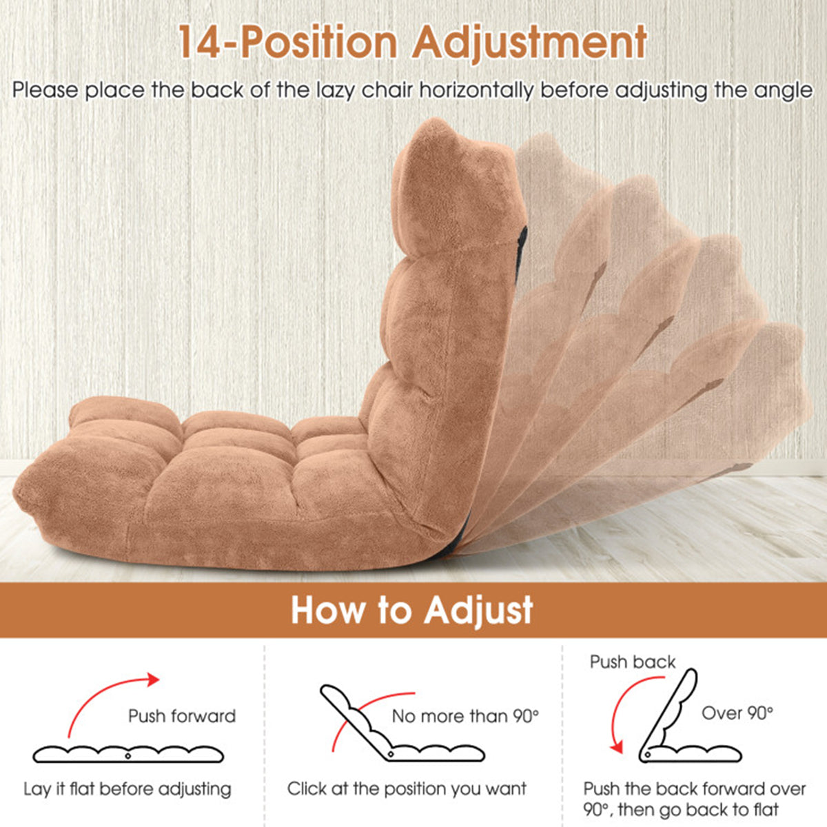 14-Position Adjustable Cushioned Floor Chair - image 5