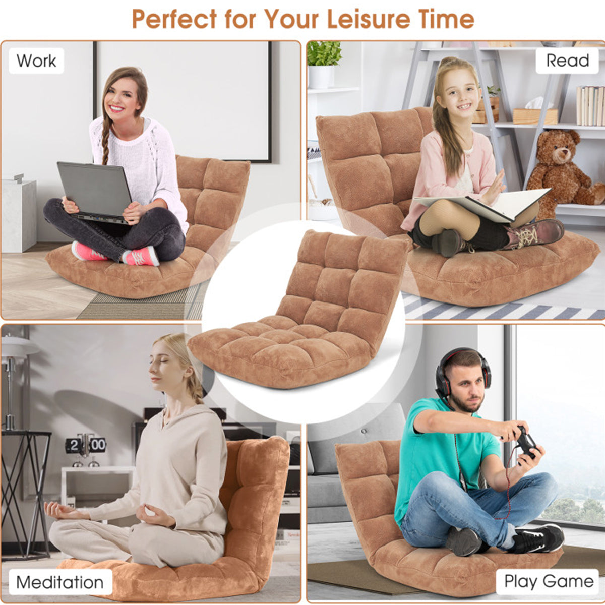 14-Position Adjustable Cushioned Floor Chair - image 4