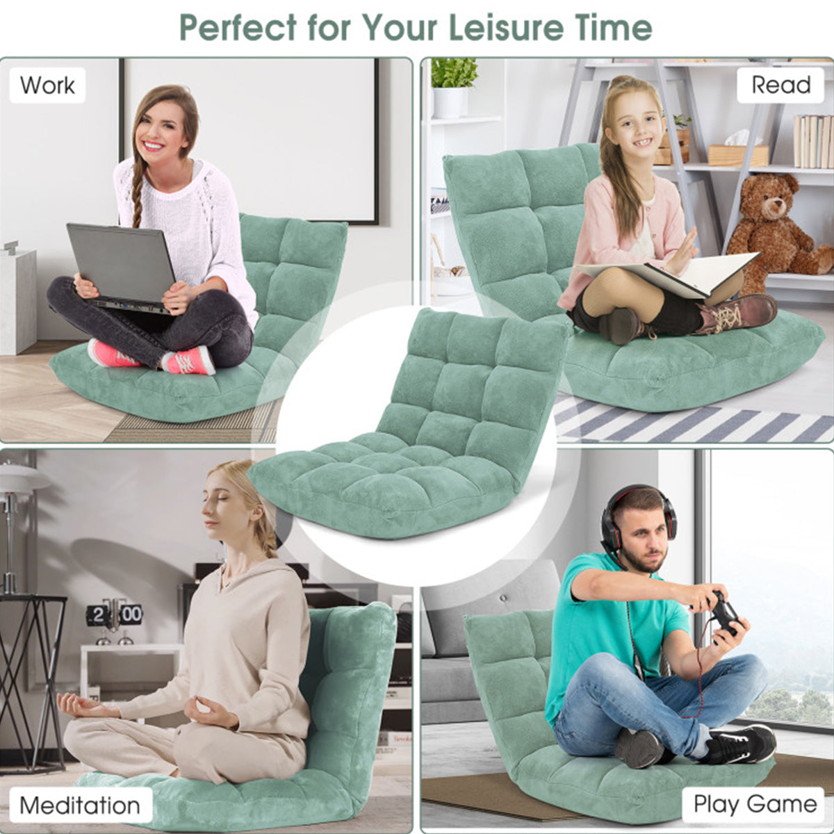 14-Position Adjustable Cushioned Floor Chair - image 57