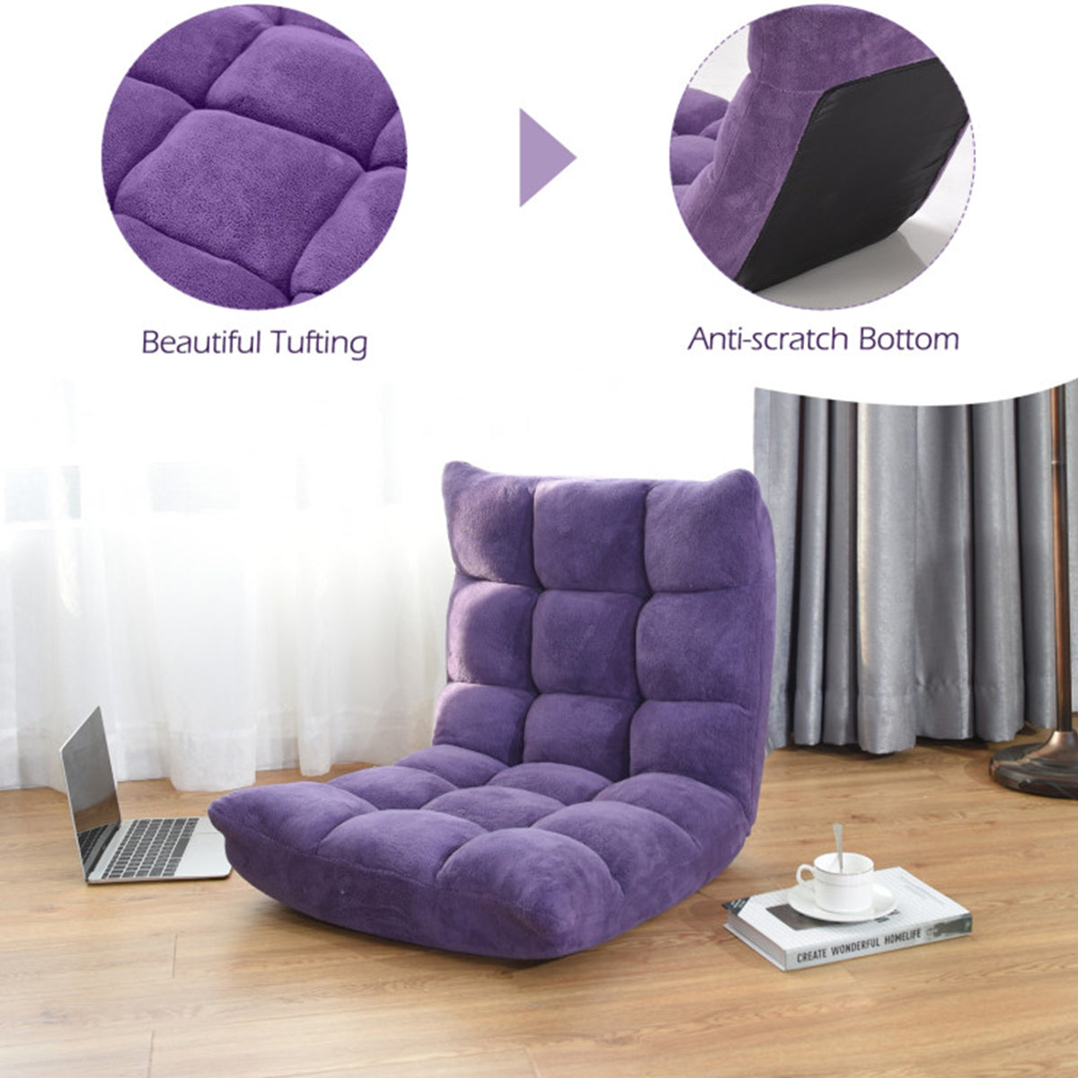 14-Position Adjustable Cushioned Floor Chair - image 77