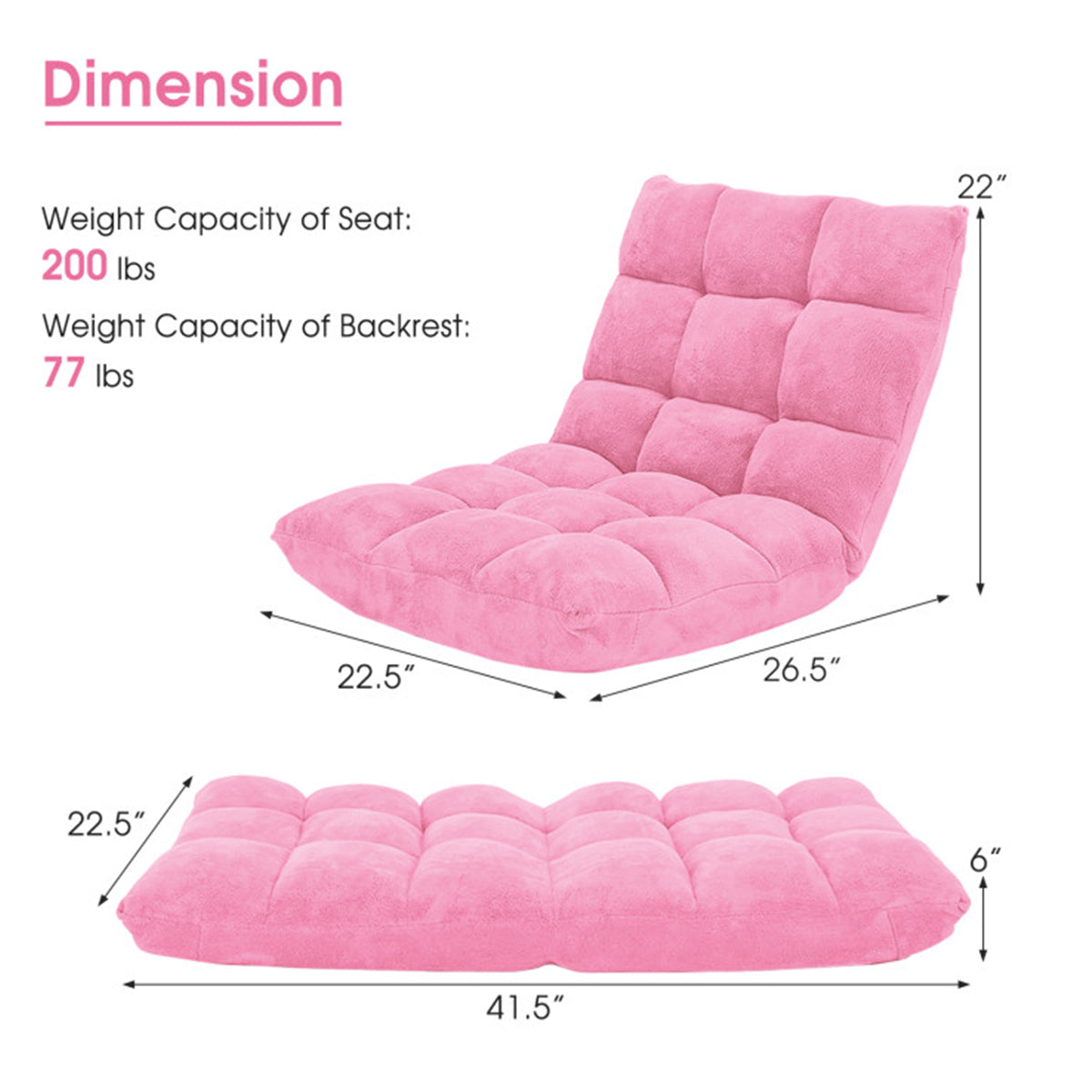 14-Position Adjustable Cushioned Floor Chair - image 72