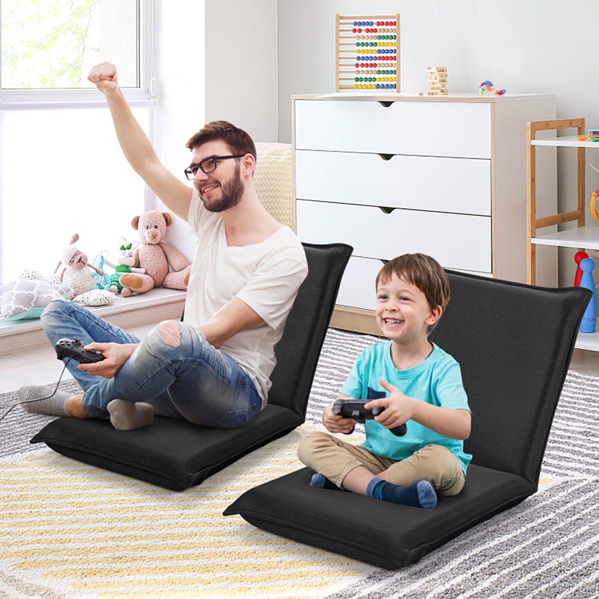 Adjustable 6-Position Folding Floor Chair