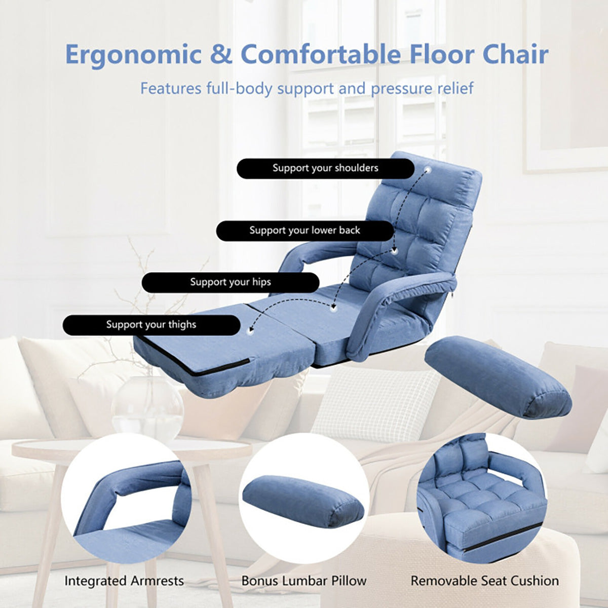 Folding Floor Chair Sofa Bed - image 8