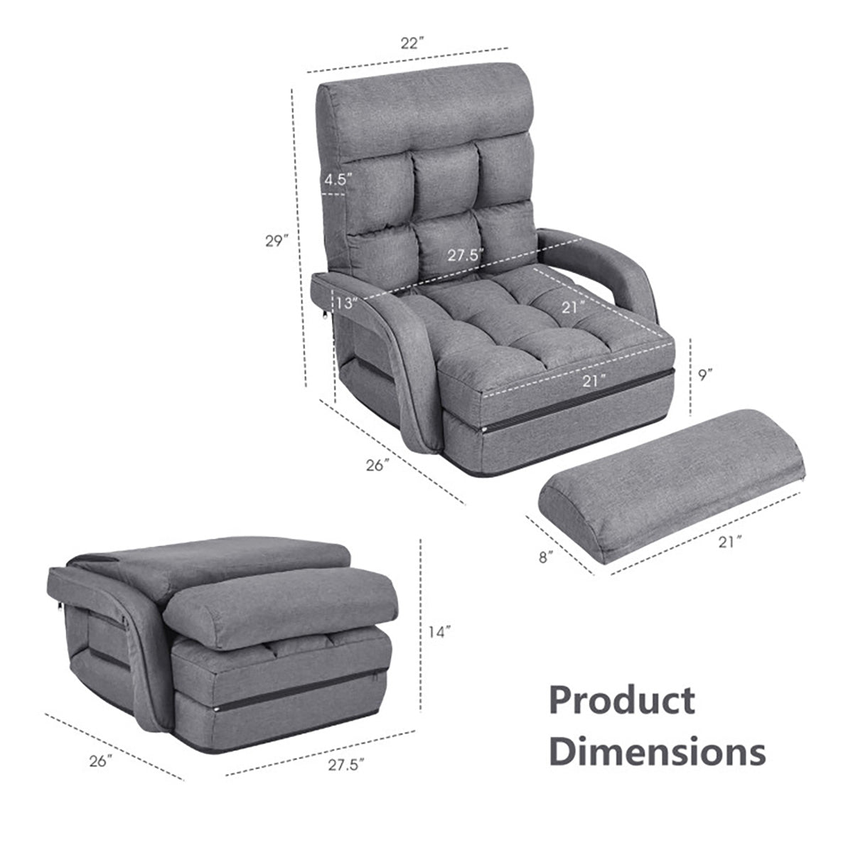 Folding Floor Chair Sofa Bed - image 20