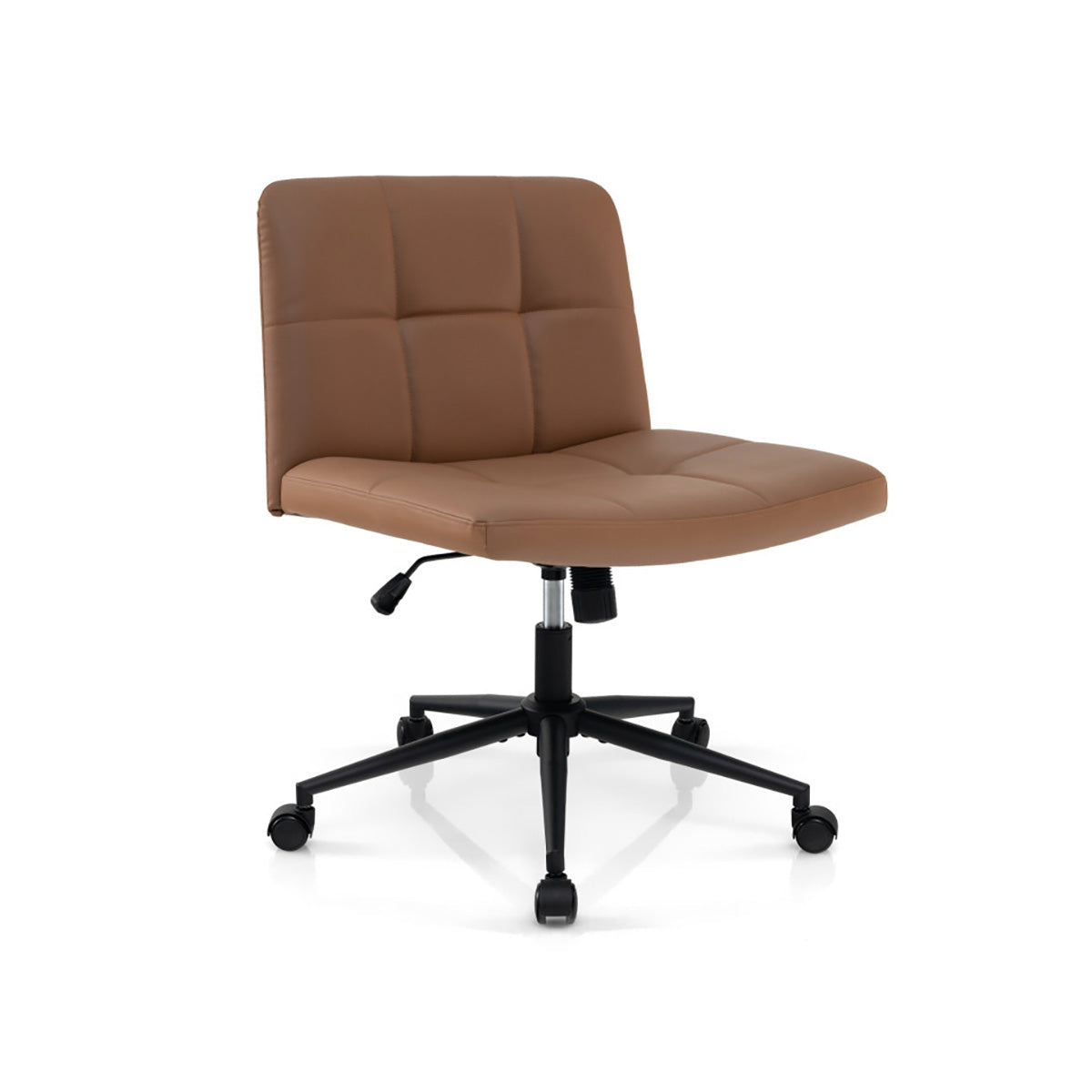 Height-Adjustable Armless Desk Chair with Wheels - image 2