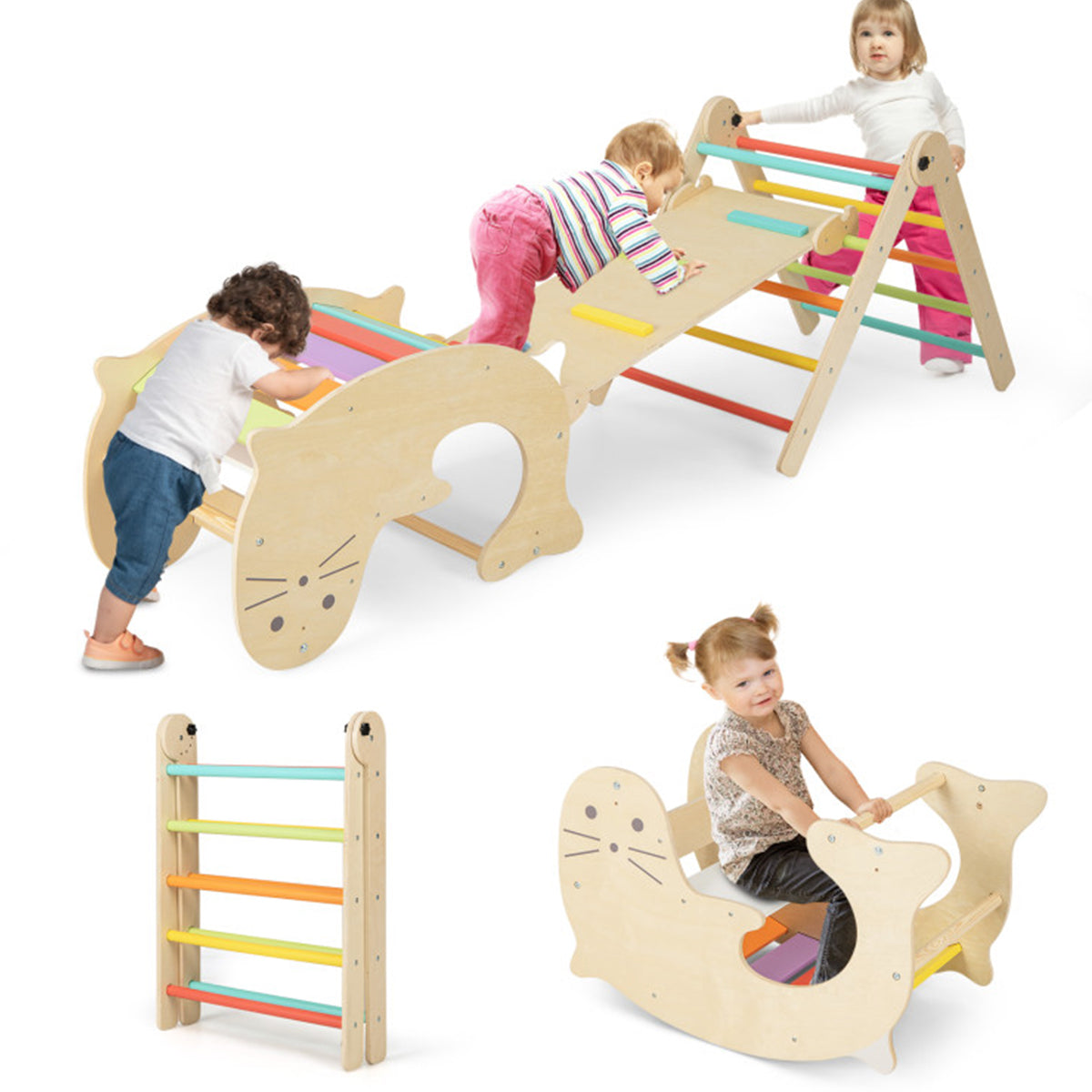 7-in-1 Indoor Climbing Toys with Reversible Ramp - image 2