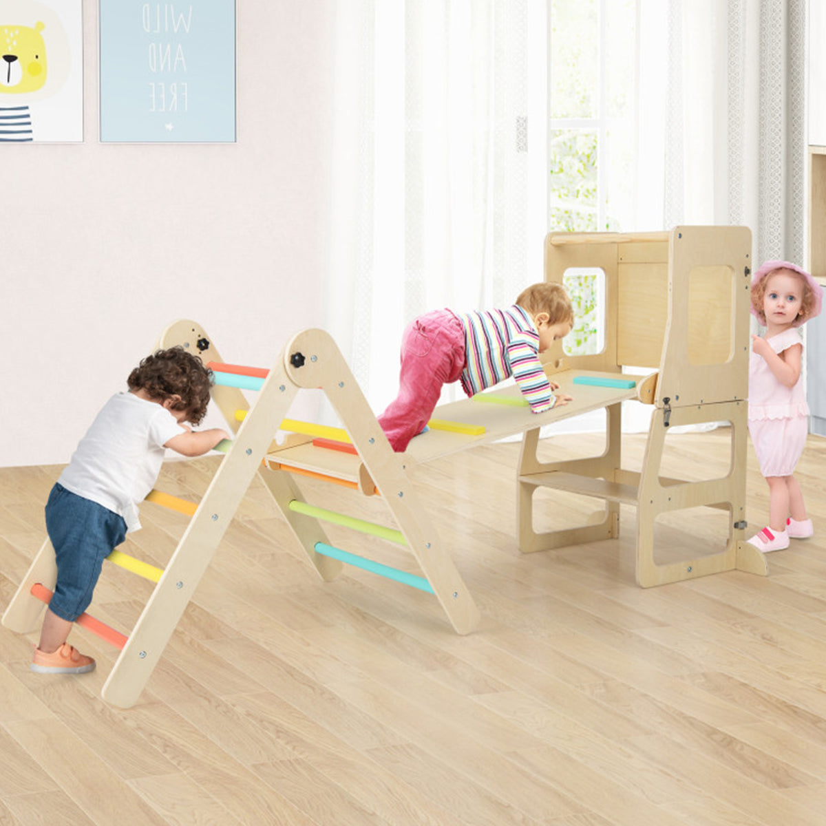 7-in-1 Climbing Toy Connected Table and Chair Set