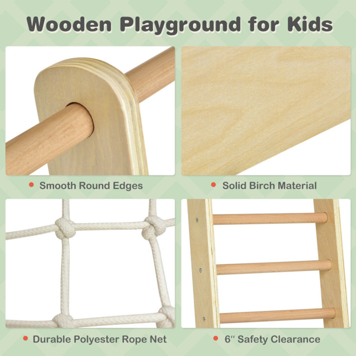 8-in-1 Wooden Climber Play Set with Slide and Swing - image 13