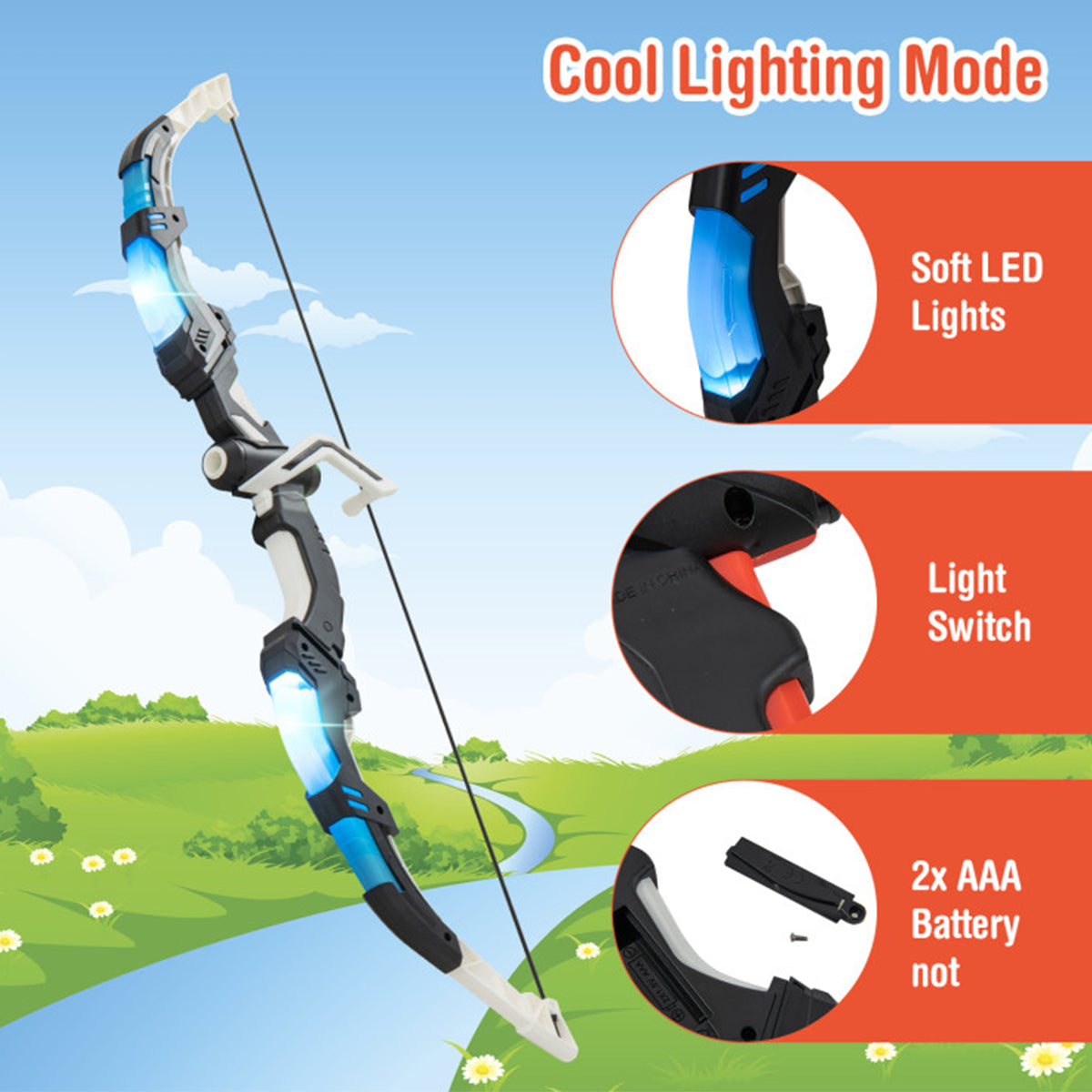 Kids LED Archery Bow Set with Suction Cup Arrows - image 5