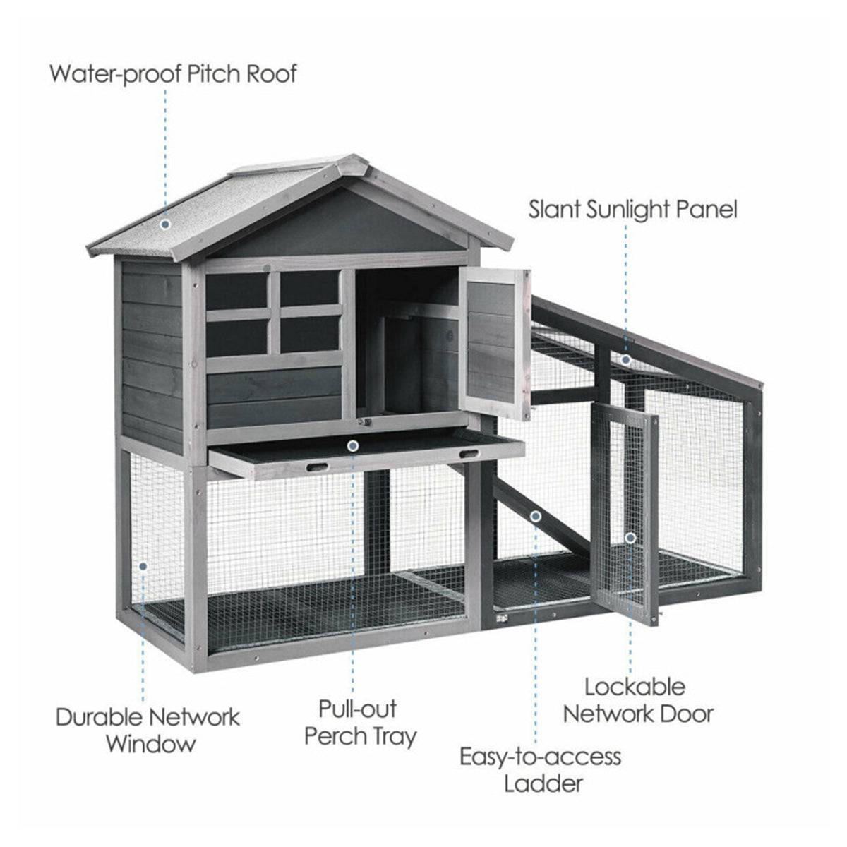 56.5’’ Wood Small Animal Hutch - image 6