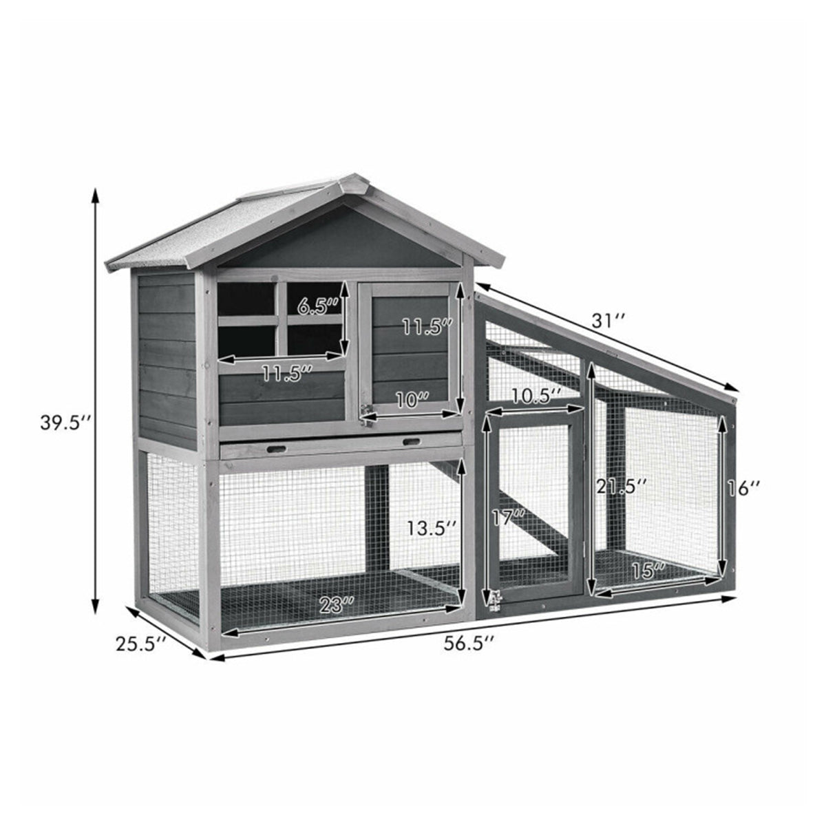 56.5’’ Wood Small Animal Hutch - image 7