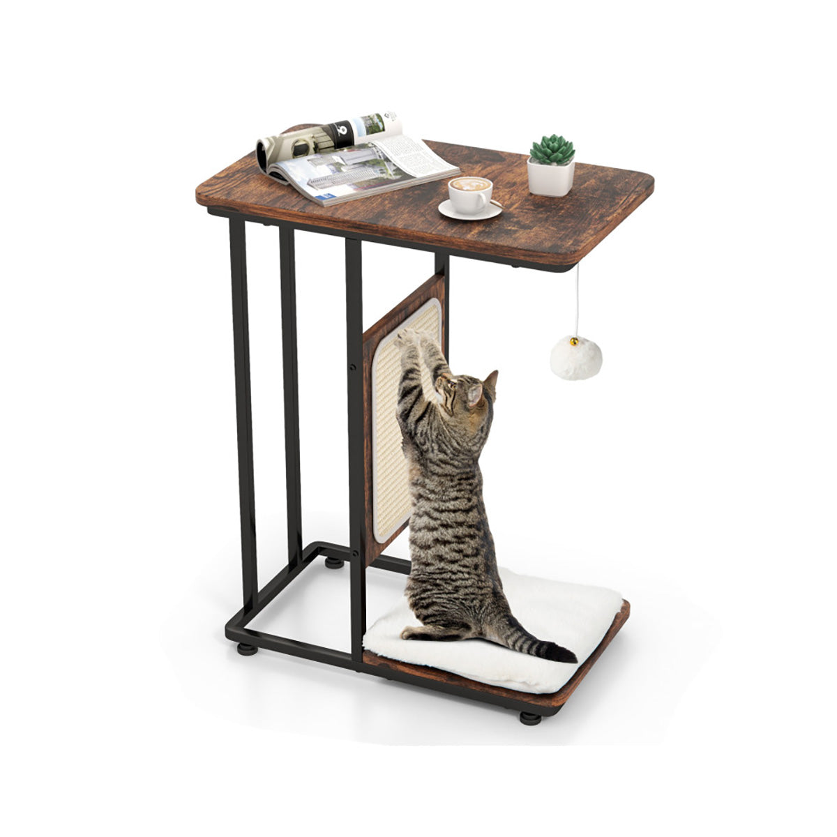Cat Tree Side Table with Scratching Board - image 2