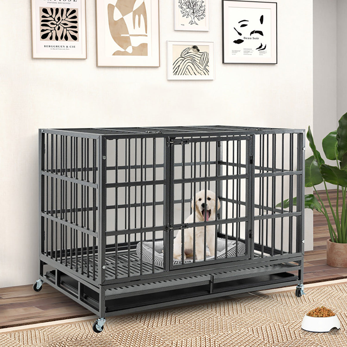 Foldable Heavy-Duty Metal Dog Cage - image 8