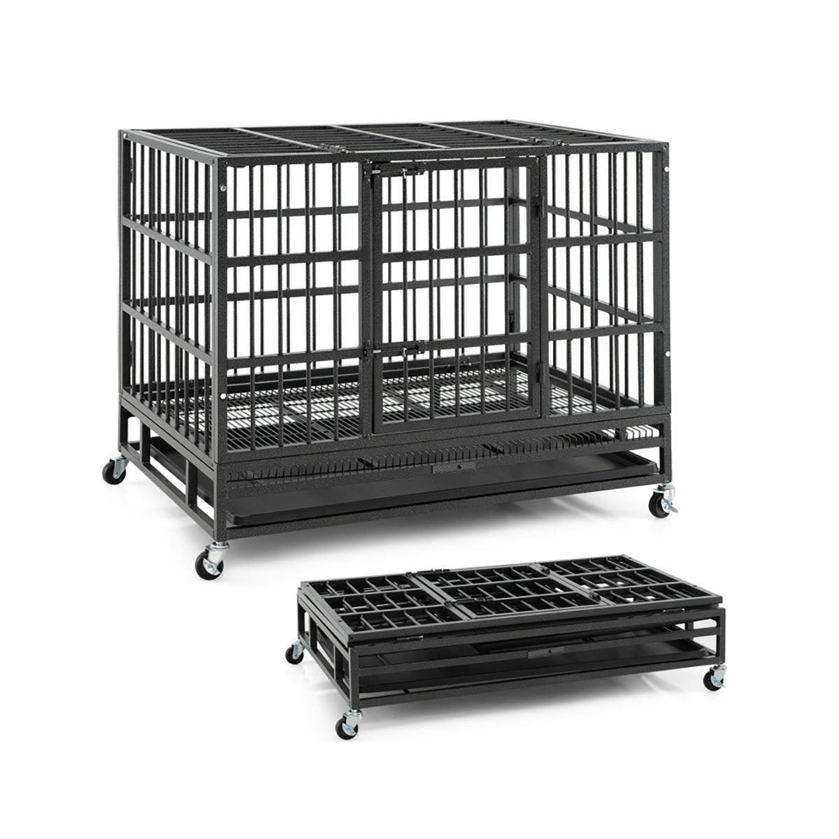 Foldable Heavy-Duty Metal Dog Cage - image 4