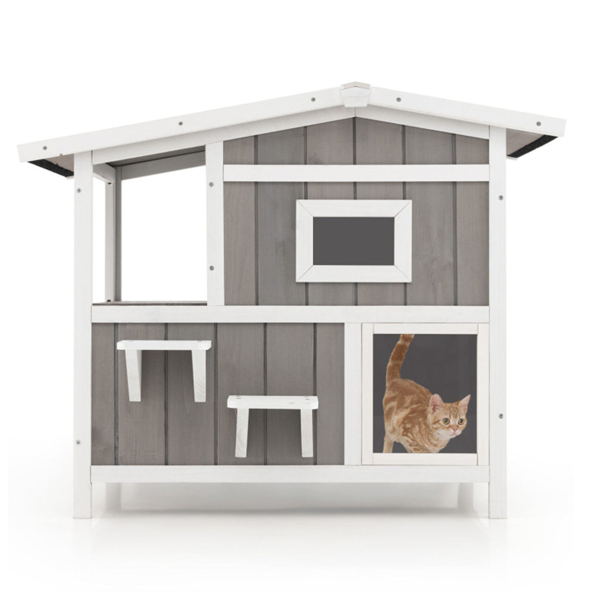 2-Story Wooden Outdoor Feral Cat House - image 2