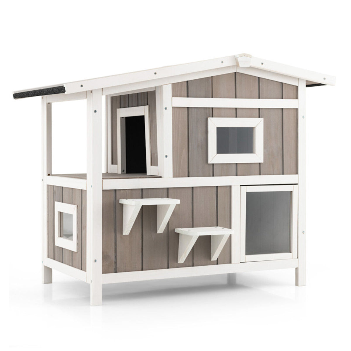 2-Story Wooden Outdoor Feral Cat House - image 9
