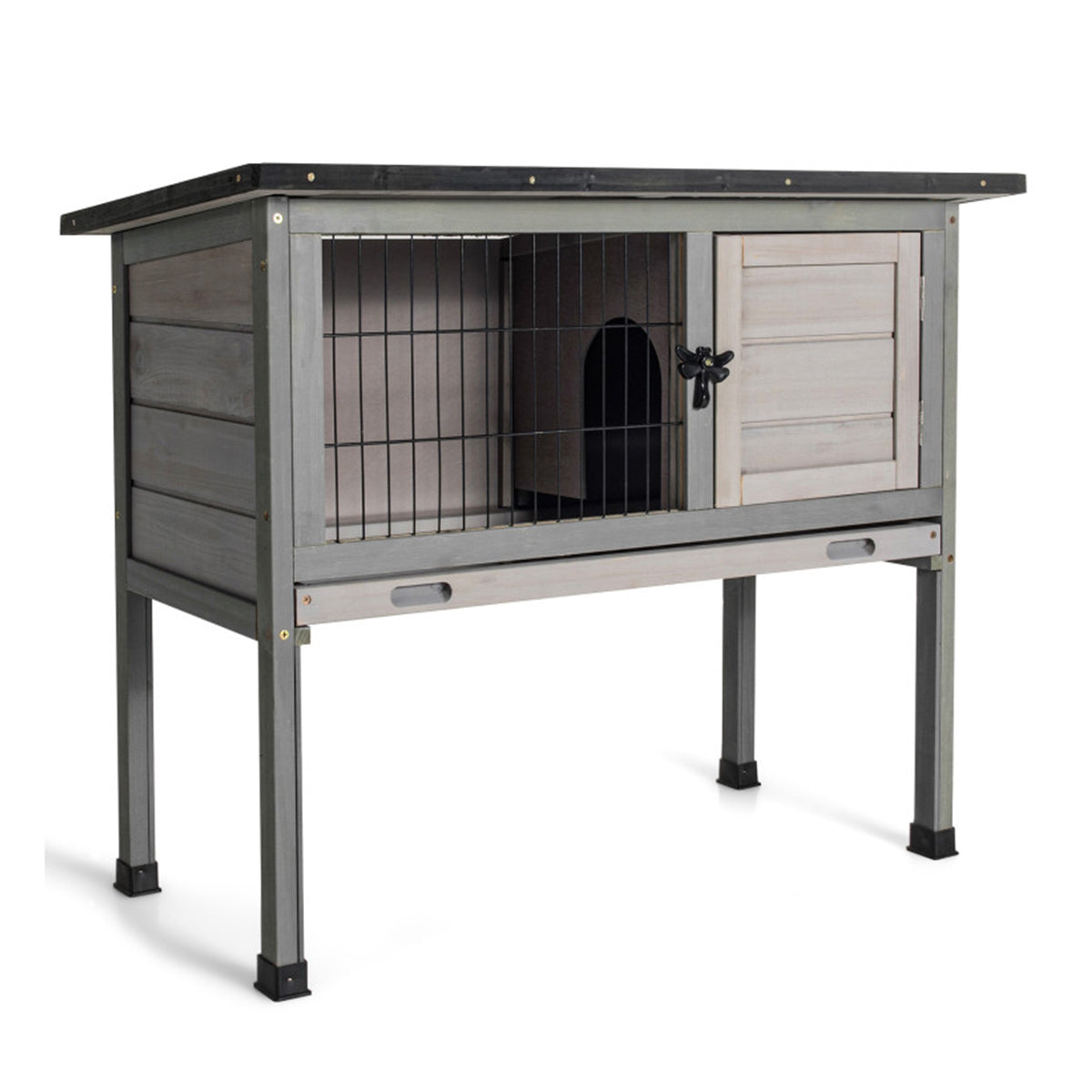 Elevated Rabbit Hutch with Hinged Roof - image 10
