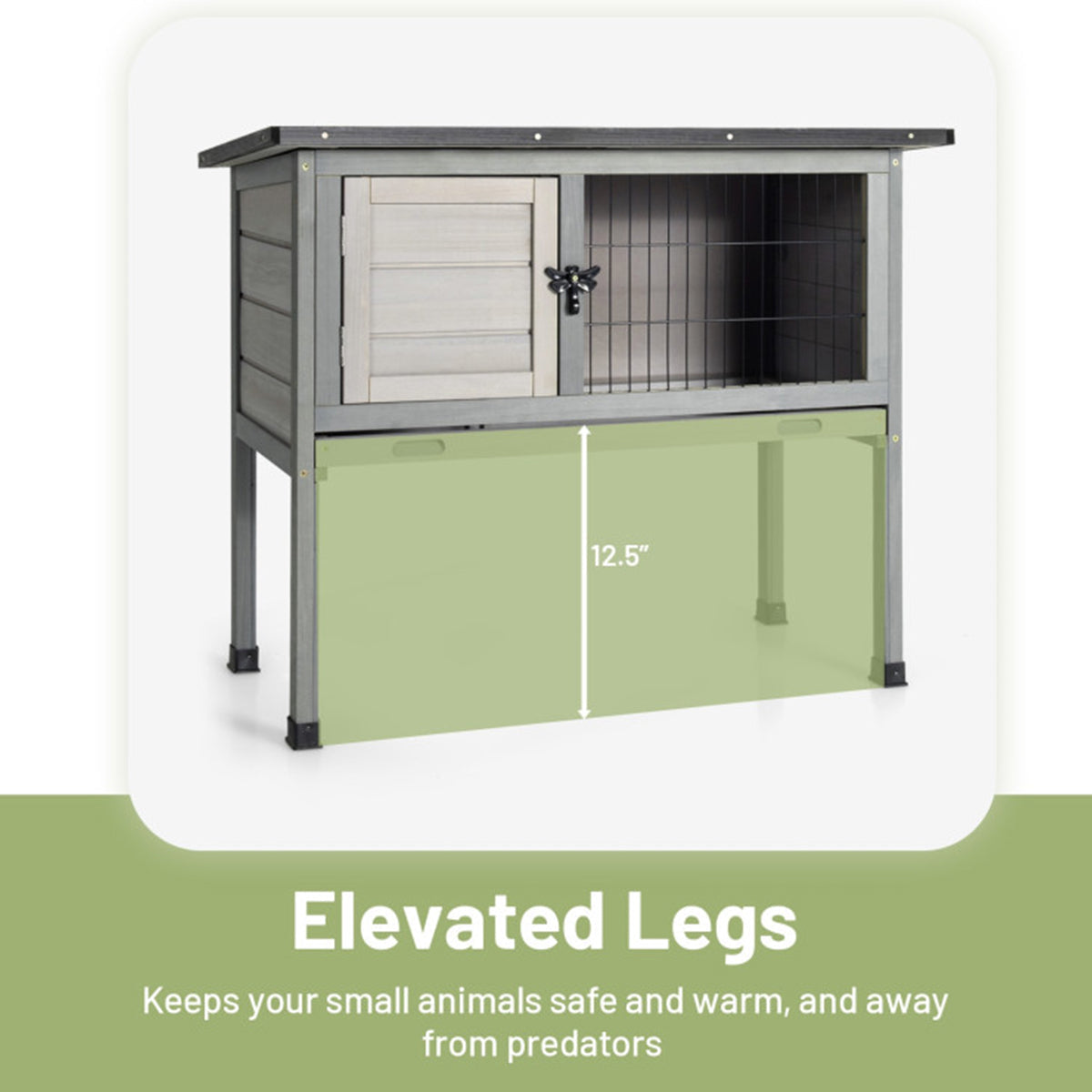 Elevated Rabbit Hutch with Hinged Roof - image 7
