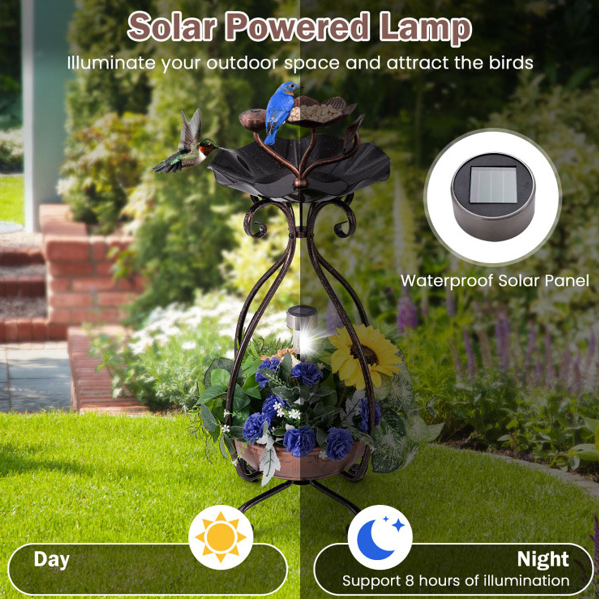 Solar Bird Bath Feeder and Planter - image 16