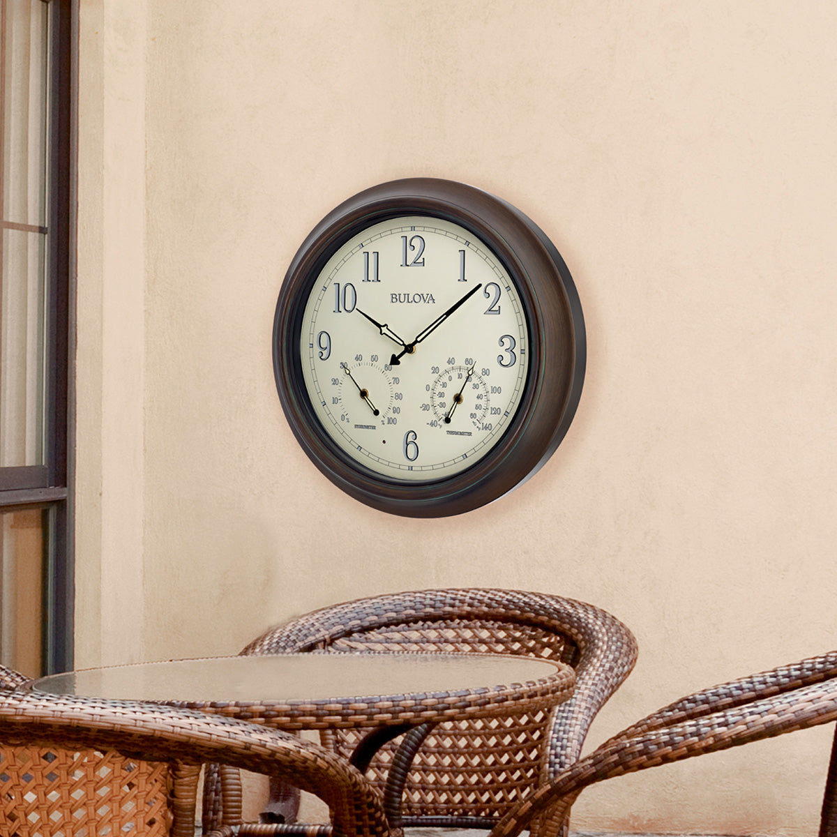 Bulova Weather Master Outdoor LED Wall Clock