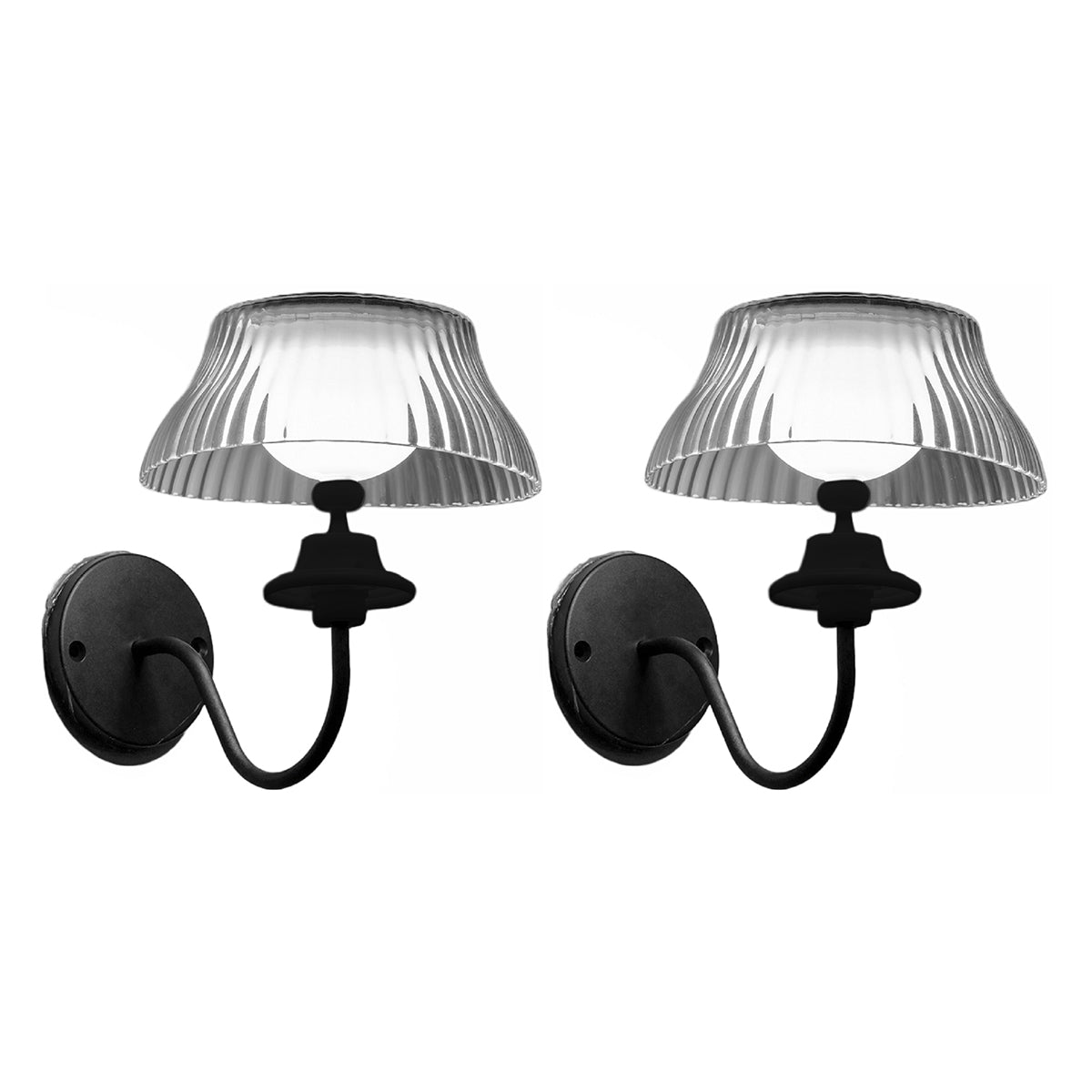 Solar-Powered LED Scallop Lamp Lights (Set of 2) - image 2