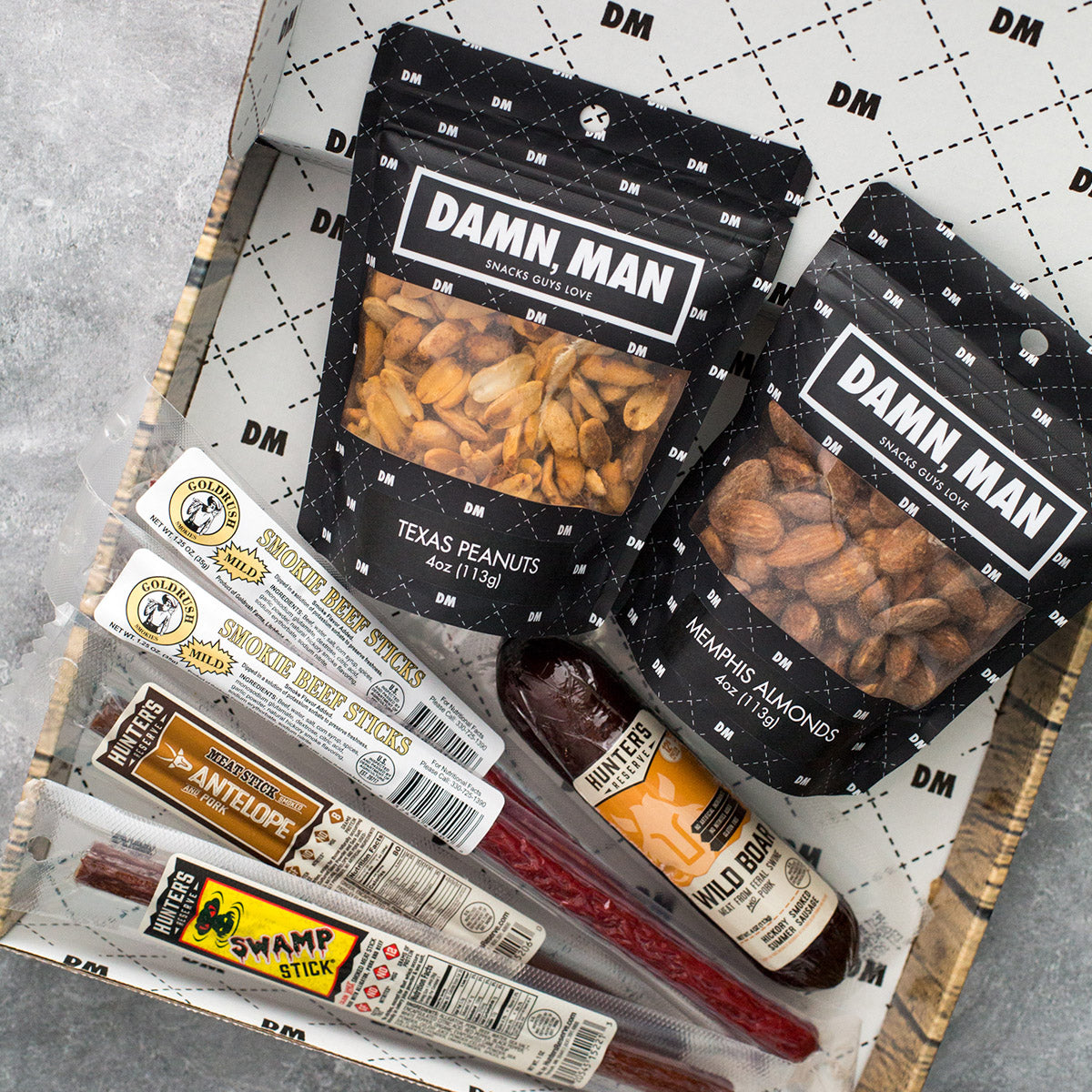 Damn, Man Gourmet Nuts and Exotic Meats Box
