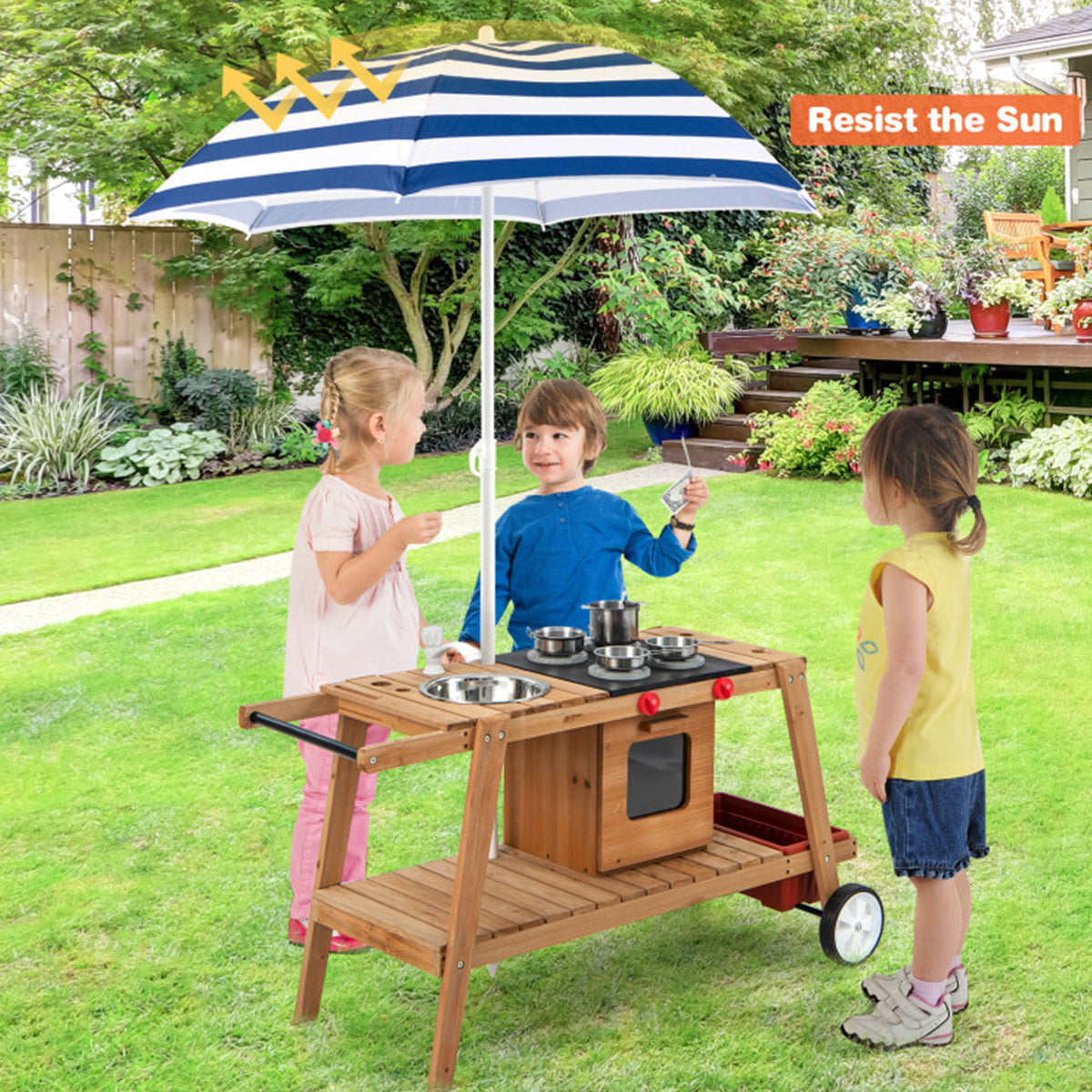 Kids Play Trolley with Sun Proof Umbrella