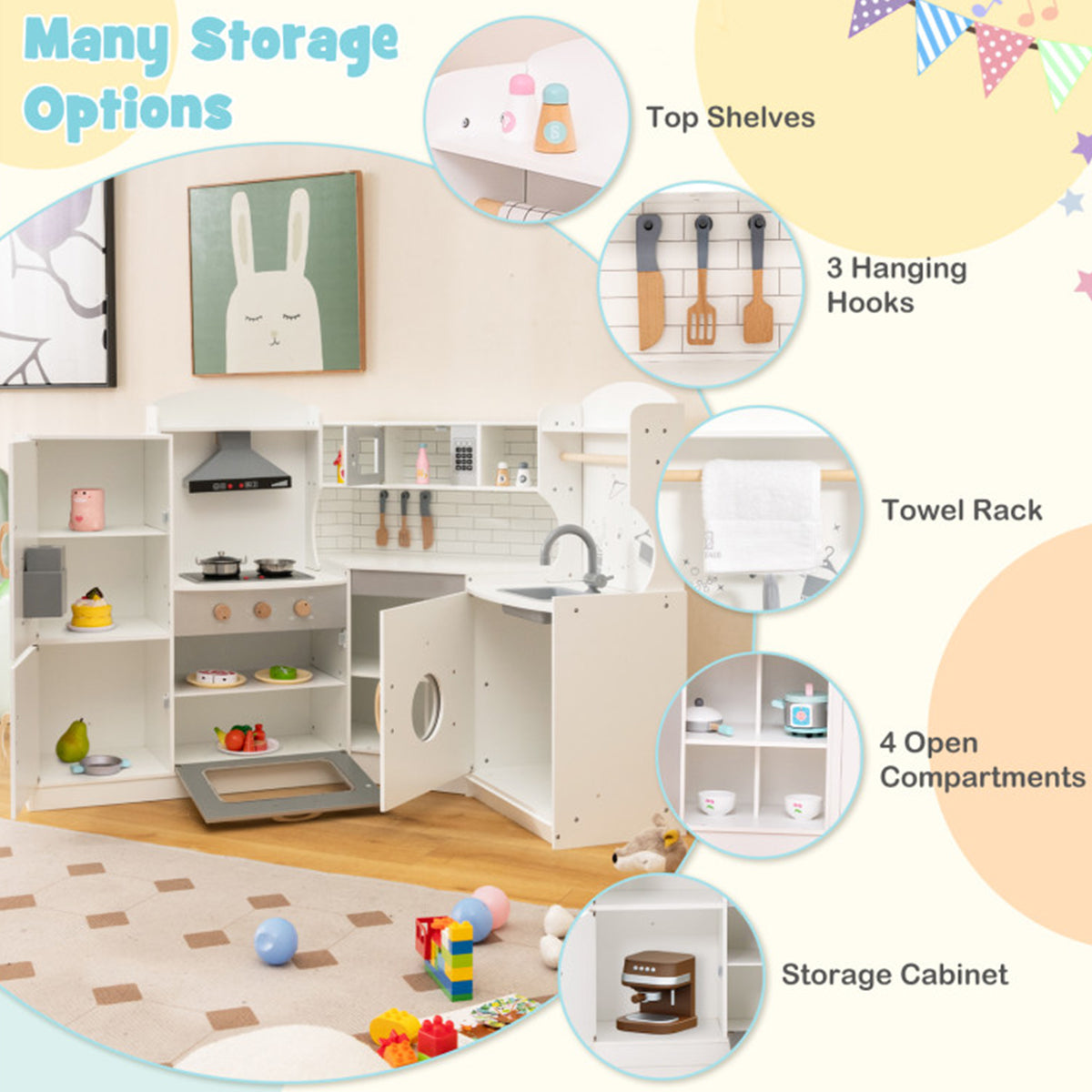 Corner Wooden Pretend Play Kitchen - image 4
