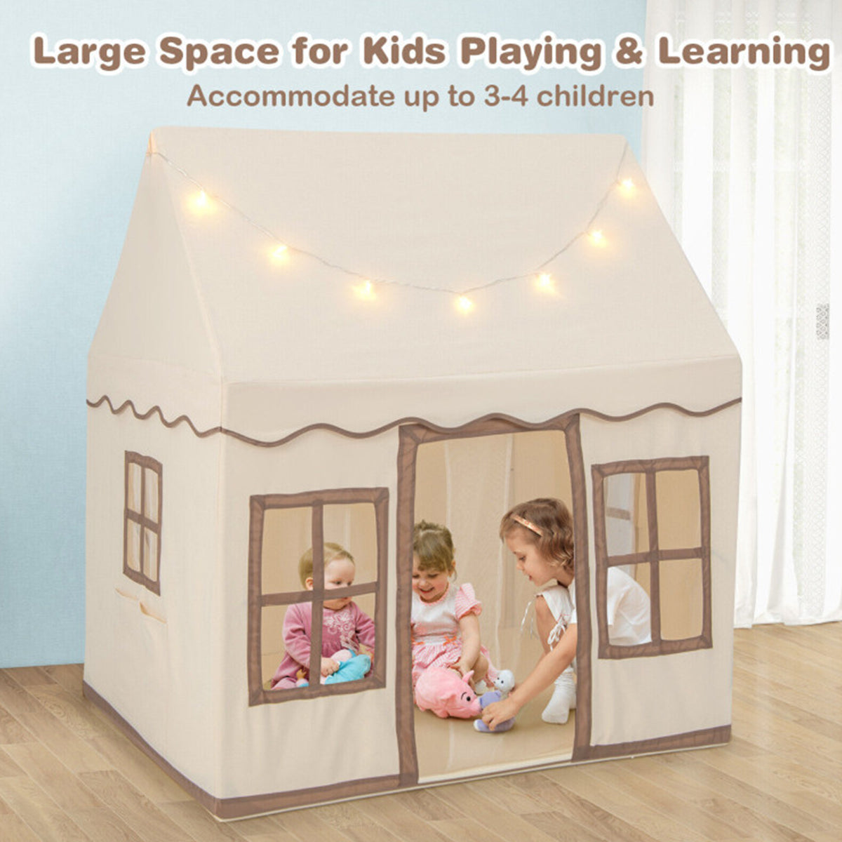 Large Kids Play Tent with Star String Lights - image 18