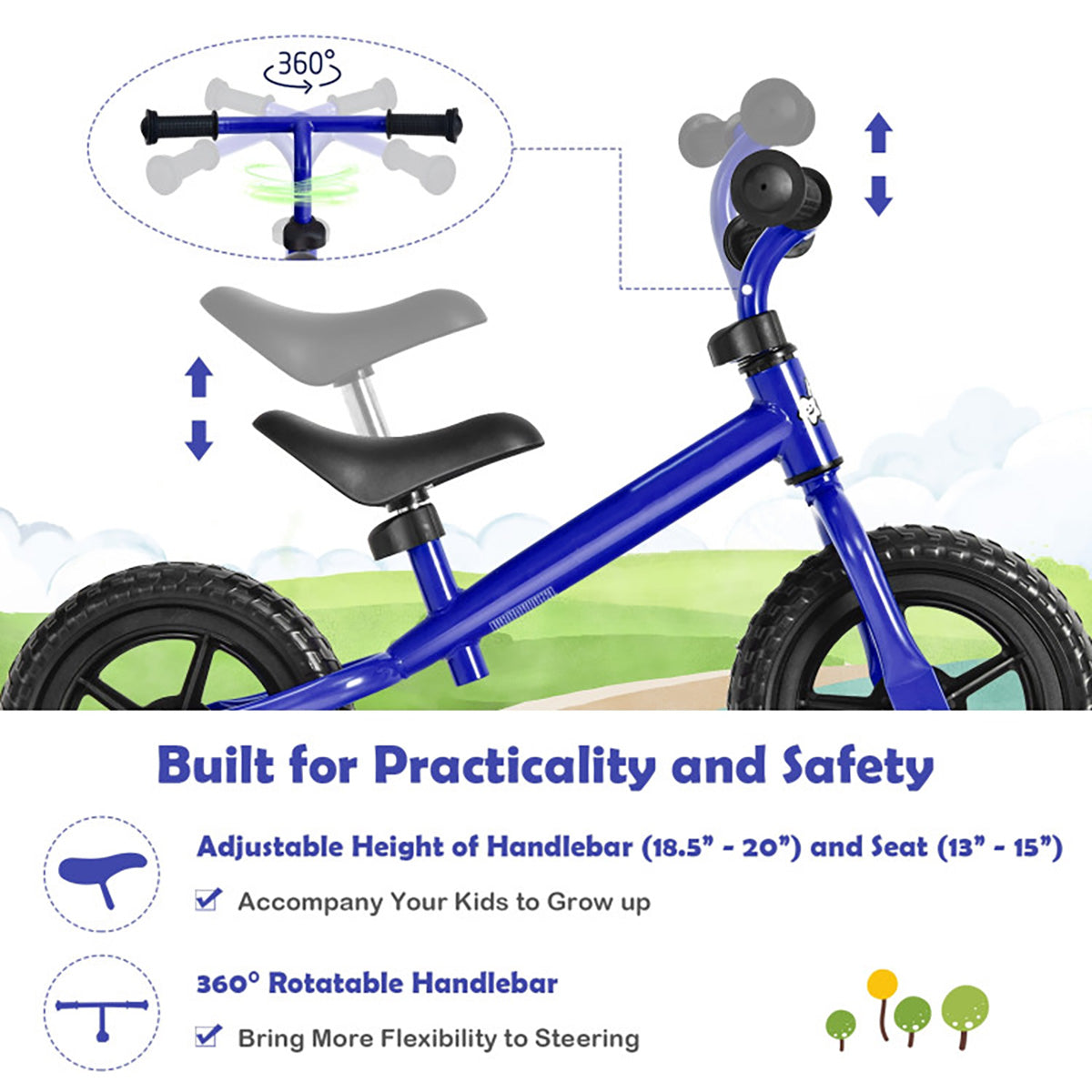 Kids Adjustable No Pedal Balance Bike - image 24