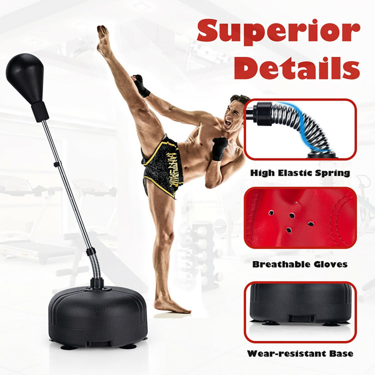 Adjustable Freestanding Punching Bag with Boxing Gloves - image 13