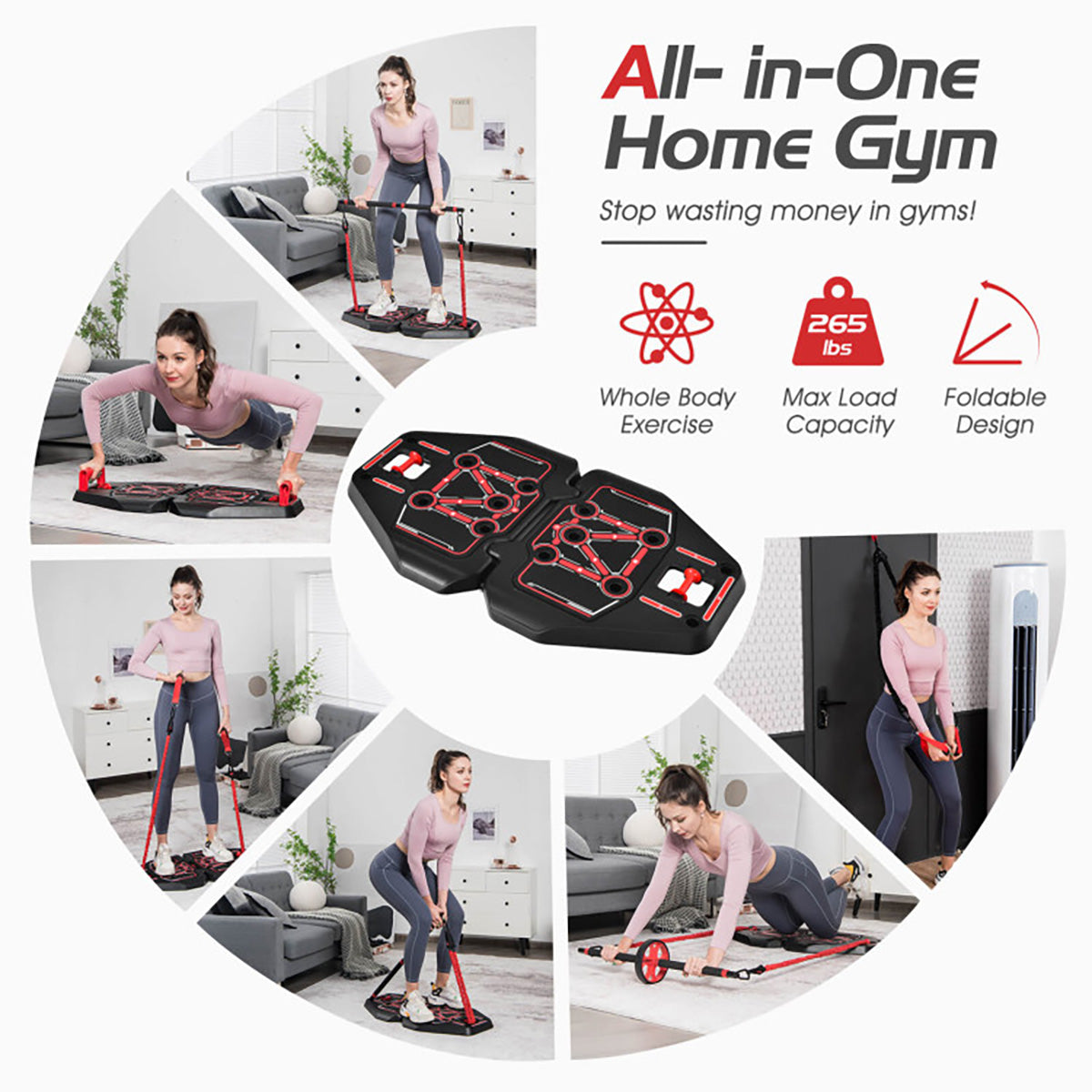 All-in-One Portable Pushup Board Home Gym - image 7