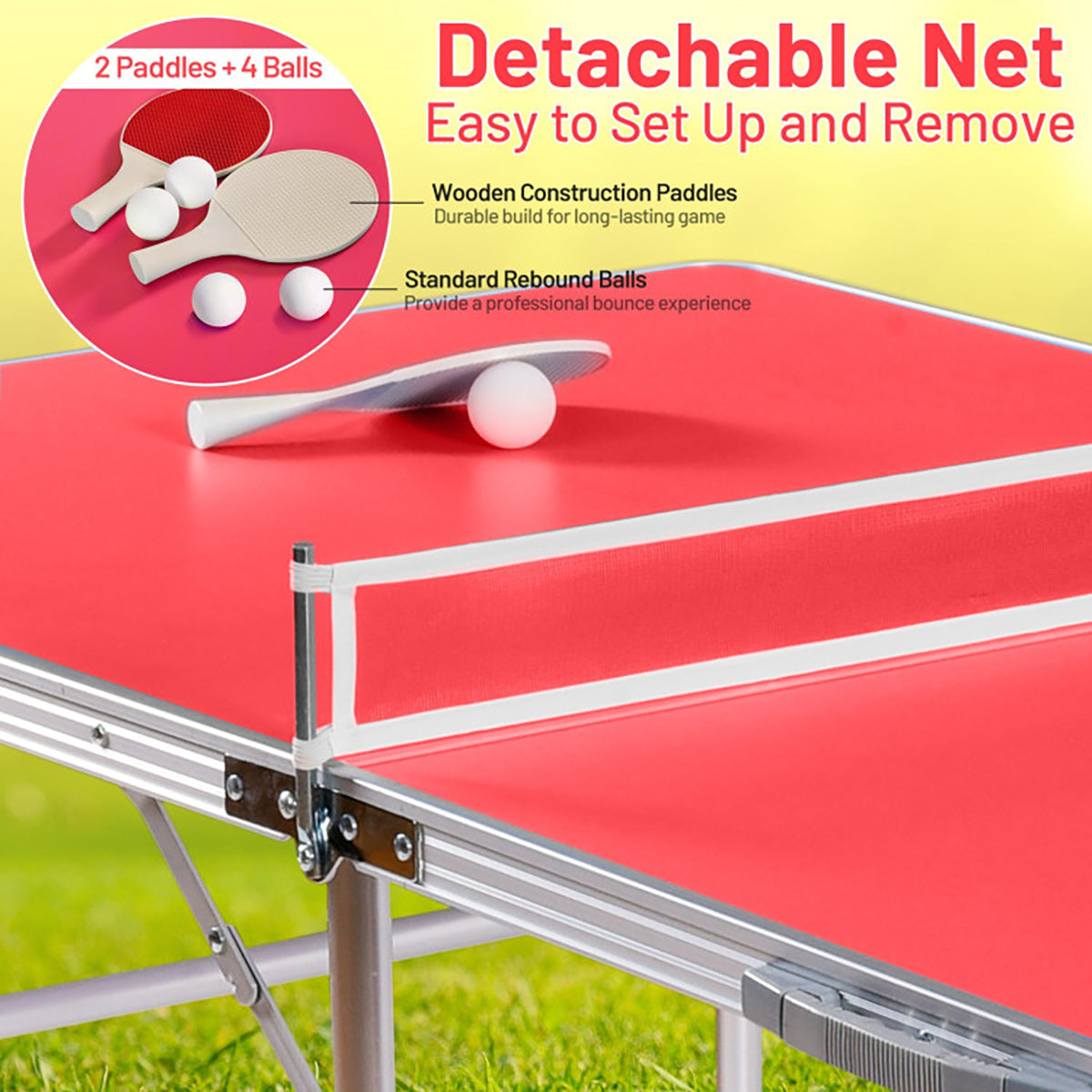 60'' Folding Ping Pong Table Game Set - image 3