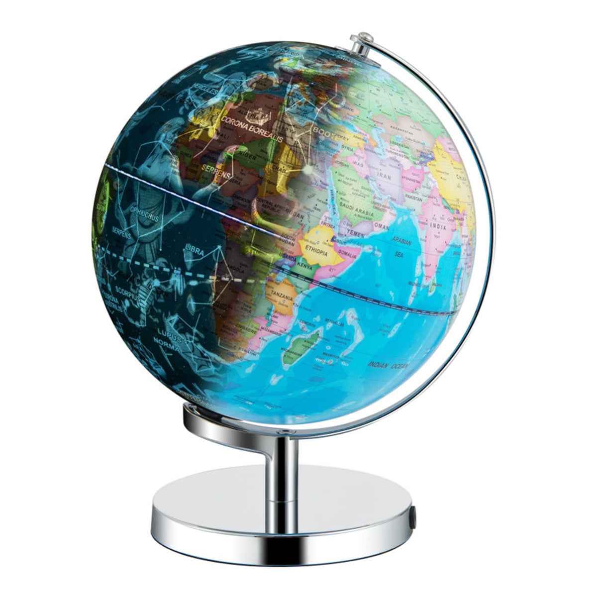 3-in-1 World Globe with Illuminated Constellation Maps - image 2