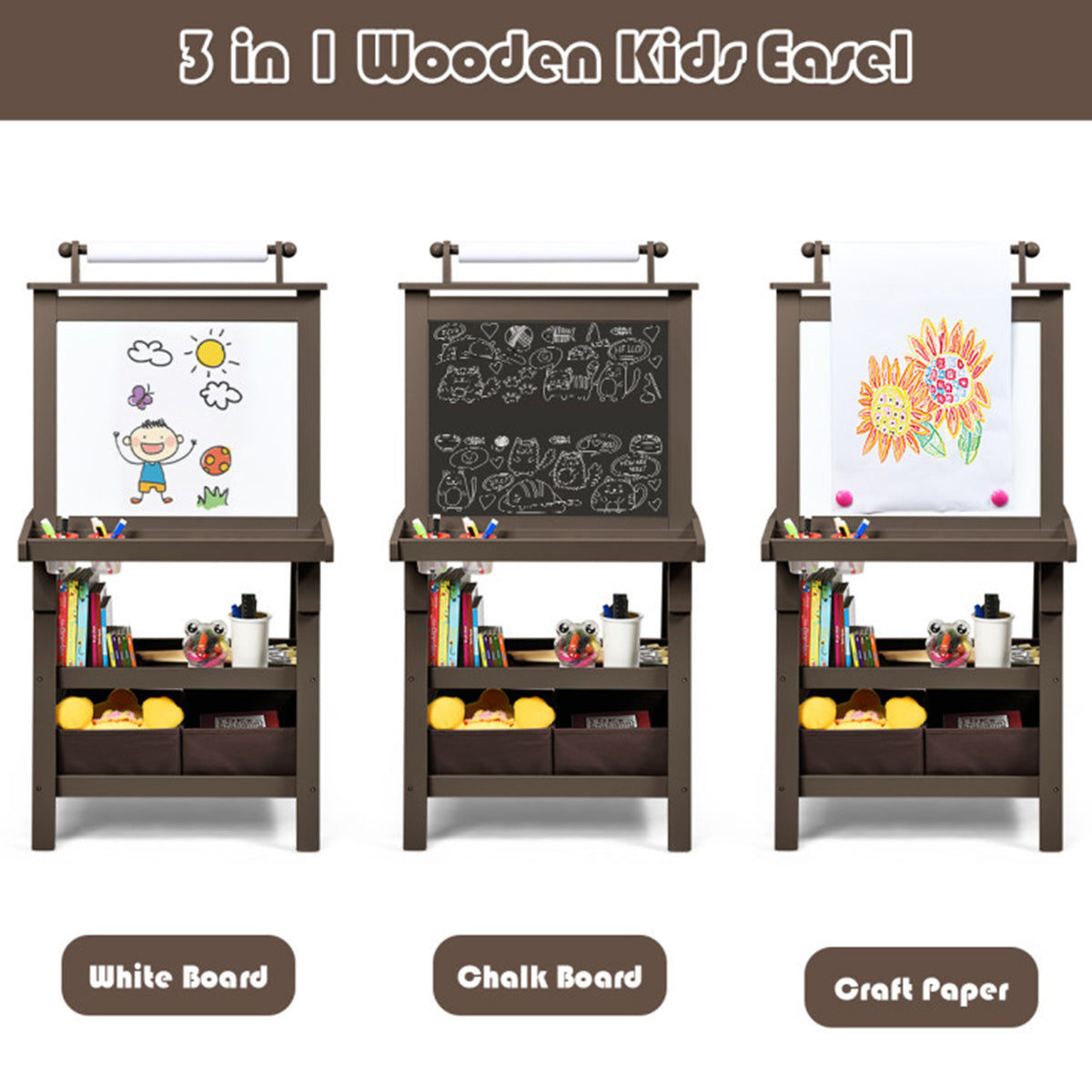 3-in-1 Kids Double-Sided Art Easel - image 4