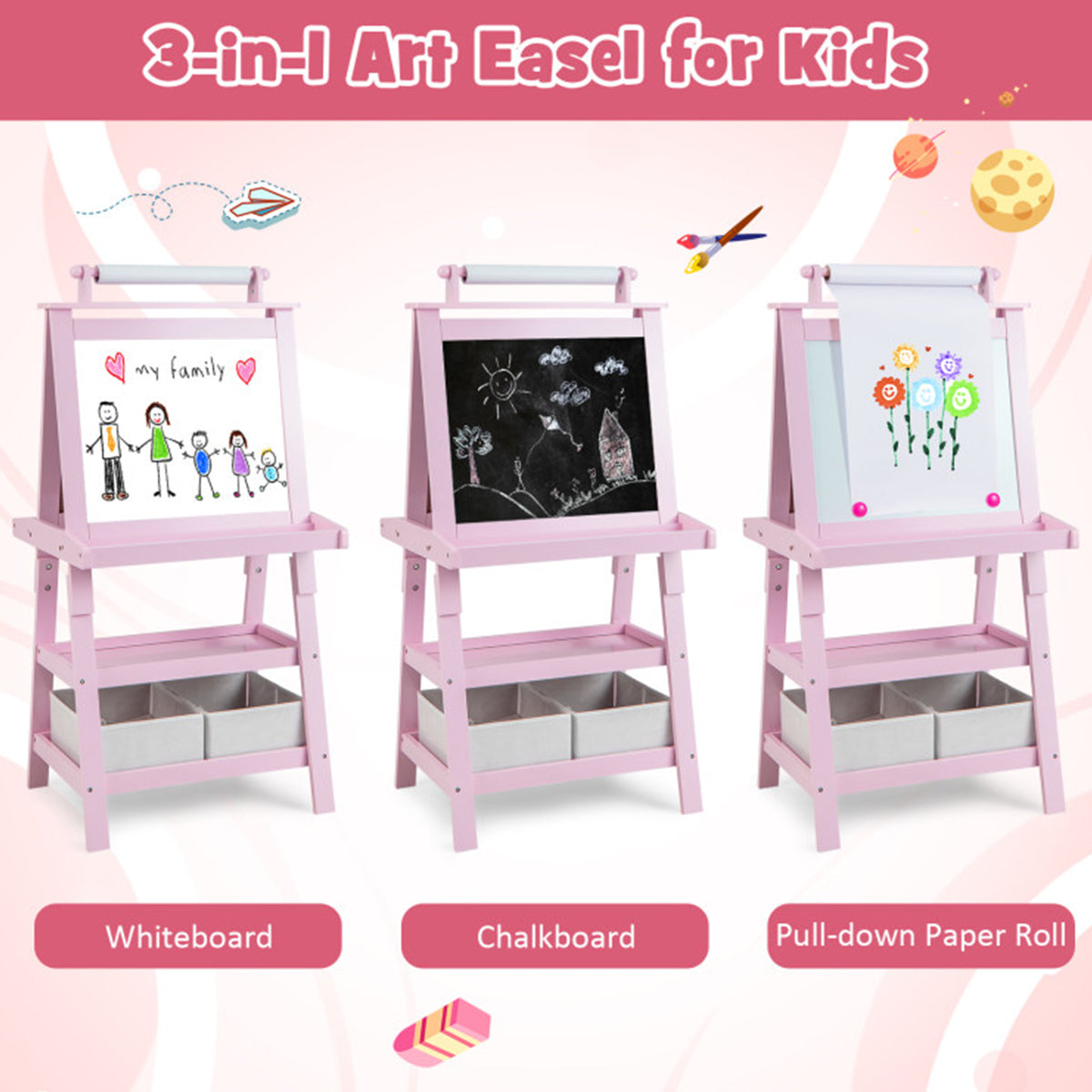 3-in-1 Kids Double-Sided Art Easel - image 33