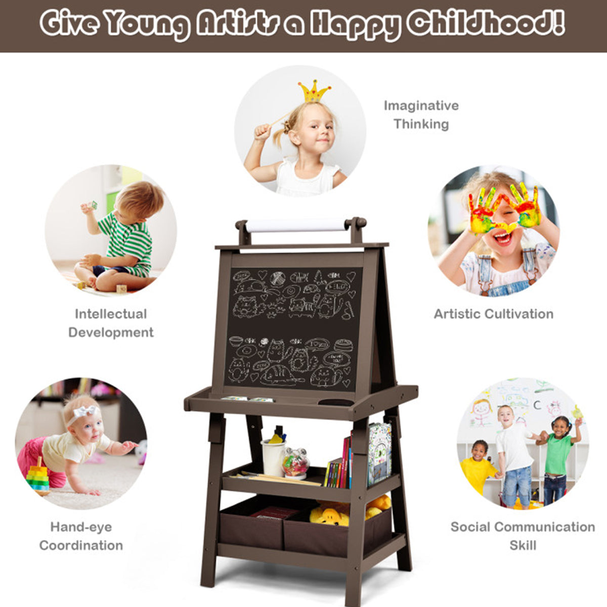 3-in-1 Kids Double-Sided Art Easel - image 7