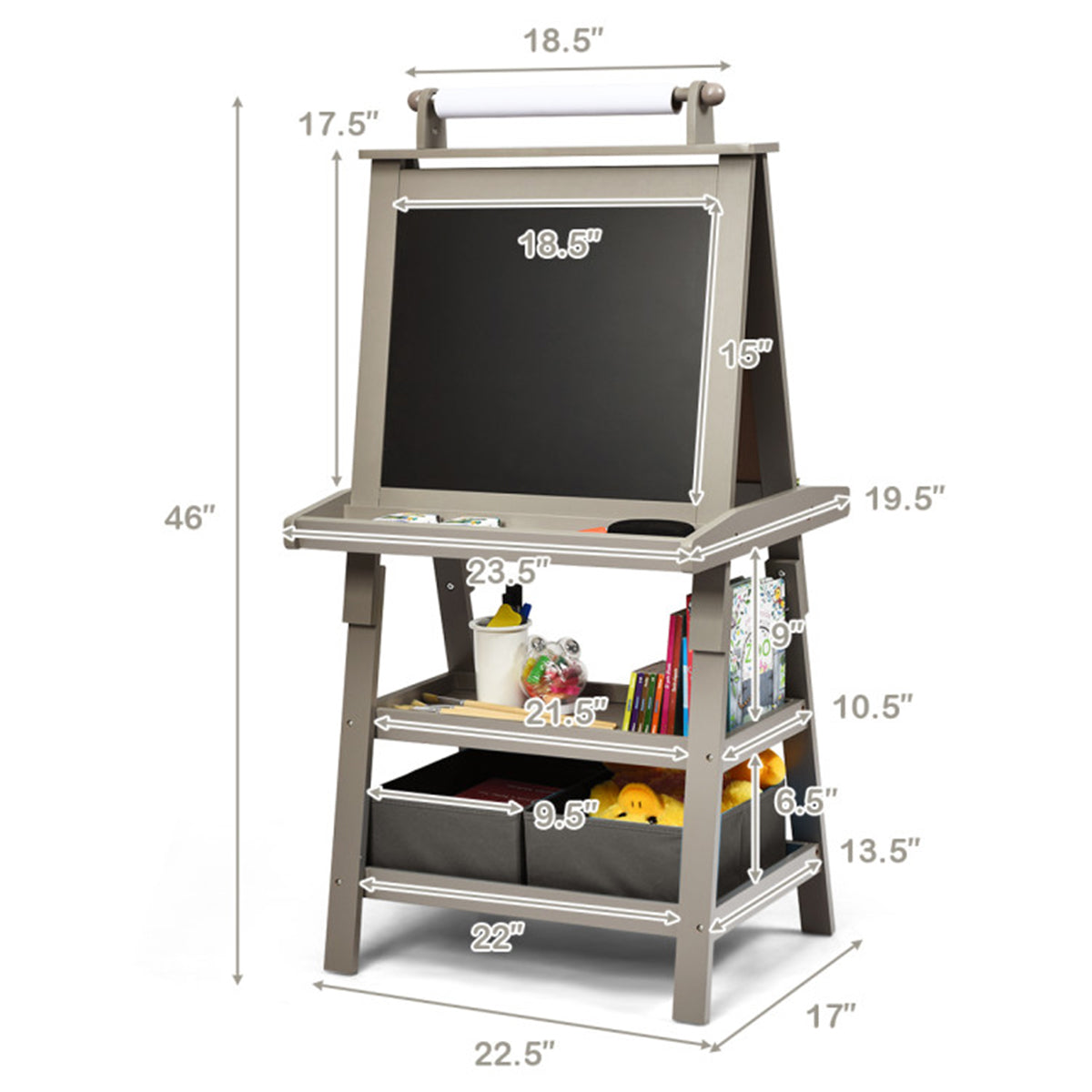 3-in-1 Kids Double-Sided Art Easel - image 11