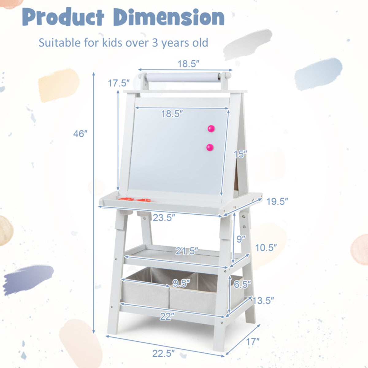 3-in-1 Kids Double-Sided Art Easel - image 48
