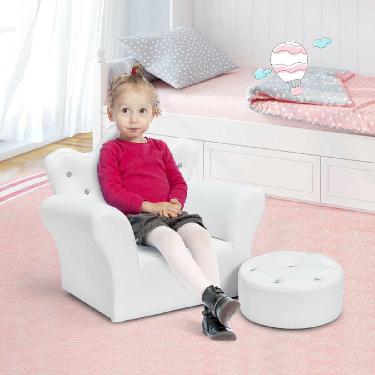 Kids Princess Sofa with Ottoman - image 20
