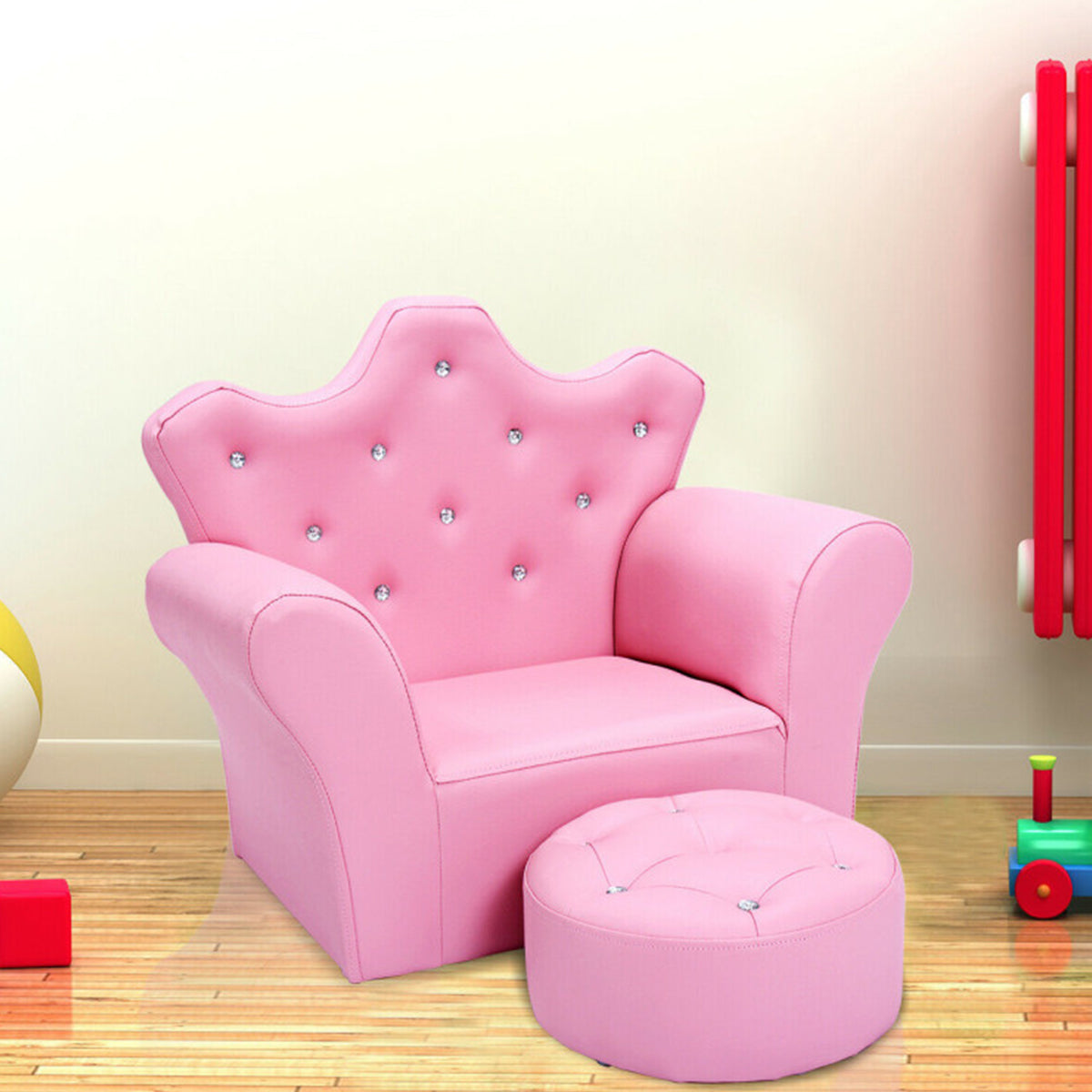 Kids Princess Sofa with Ottoman - image 3